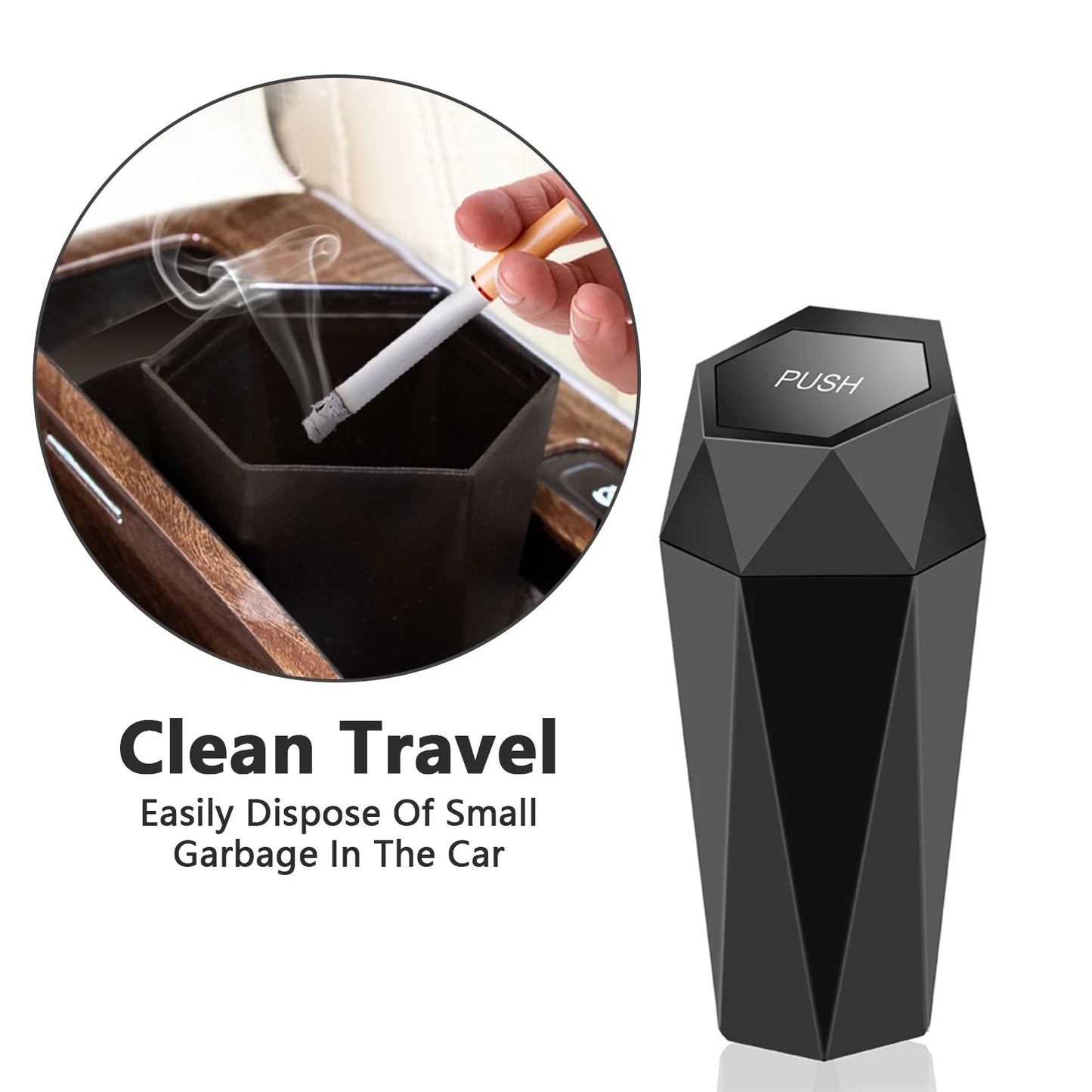 Mini Car Trash Can Automotive Litter Bags & Baskets Black, 7.87 X 3.14 Inches, 2 Pcs