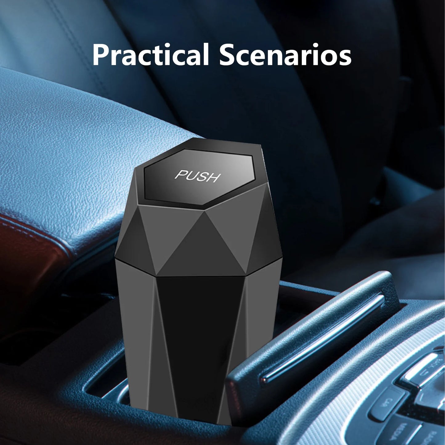 Mini Car Trash Can Automotive Litter Bags & Baskets Black, 7.87 X 3.14 Inches, 2 Pcs