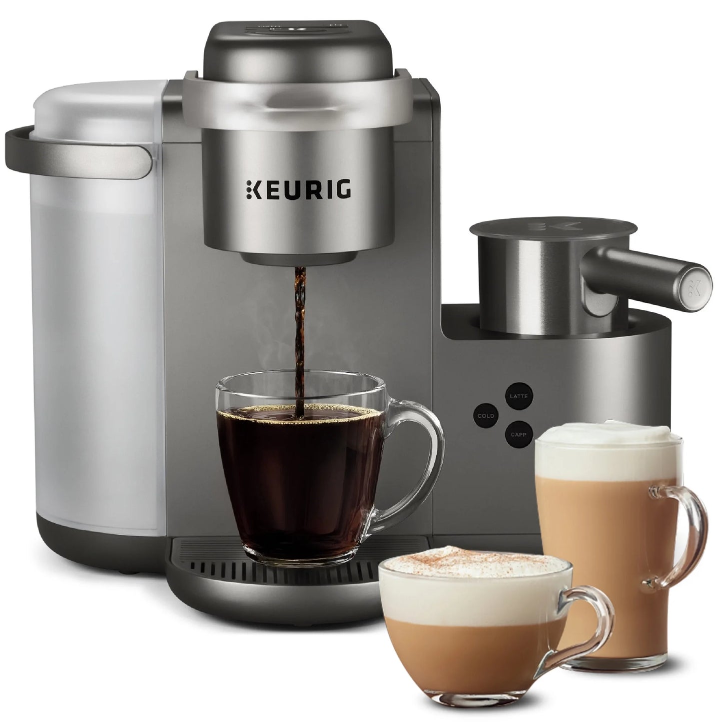 K-Cafe Special Edition Single Serve K-Cup Pod Coffee, Latte and Cappuccino Maker, Nickel