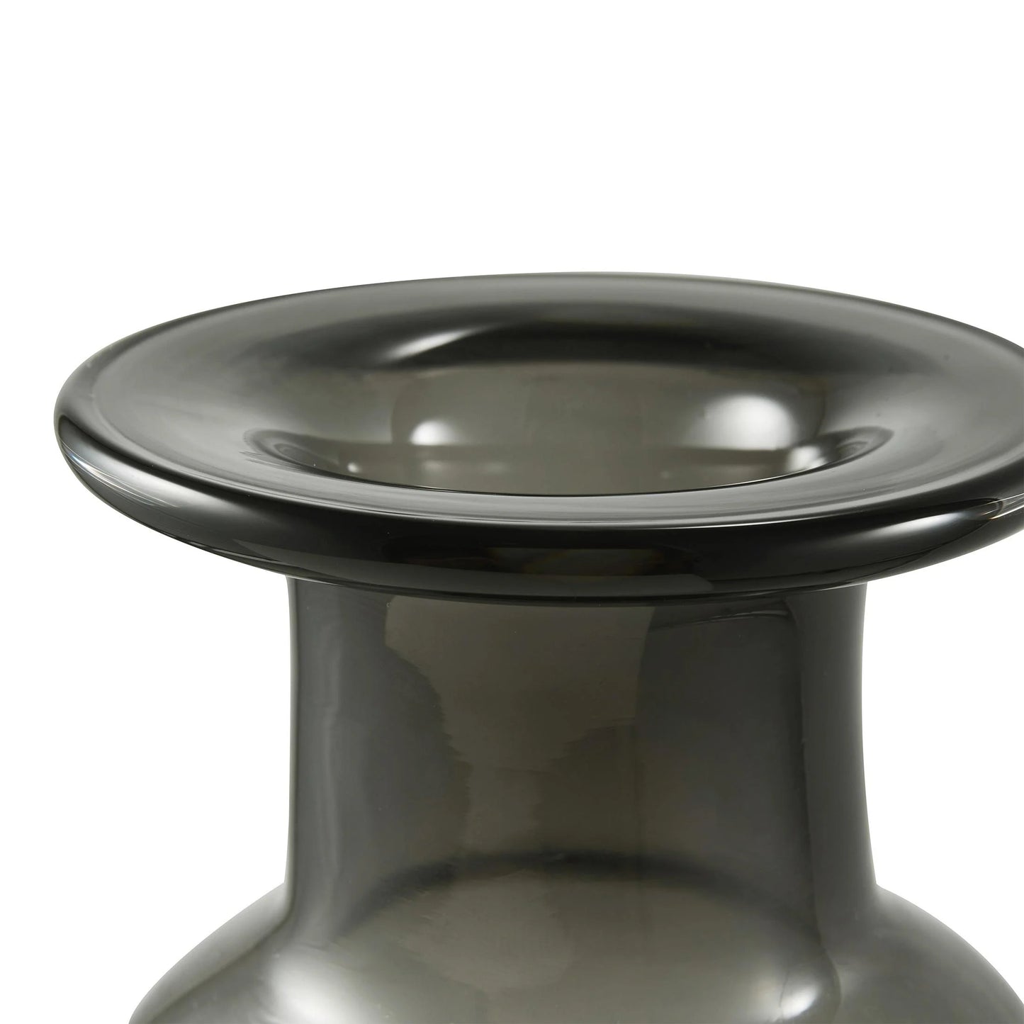8" Smoked Black Indoor Glass Vase