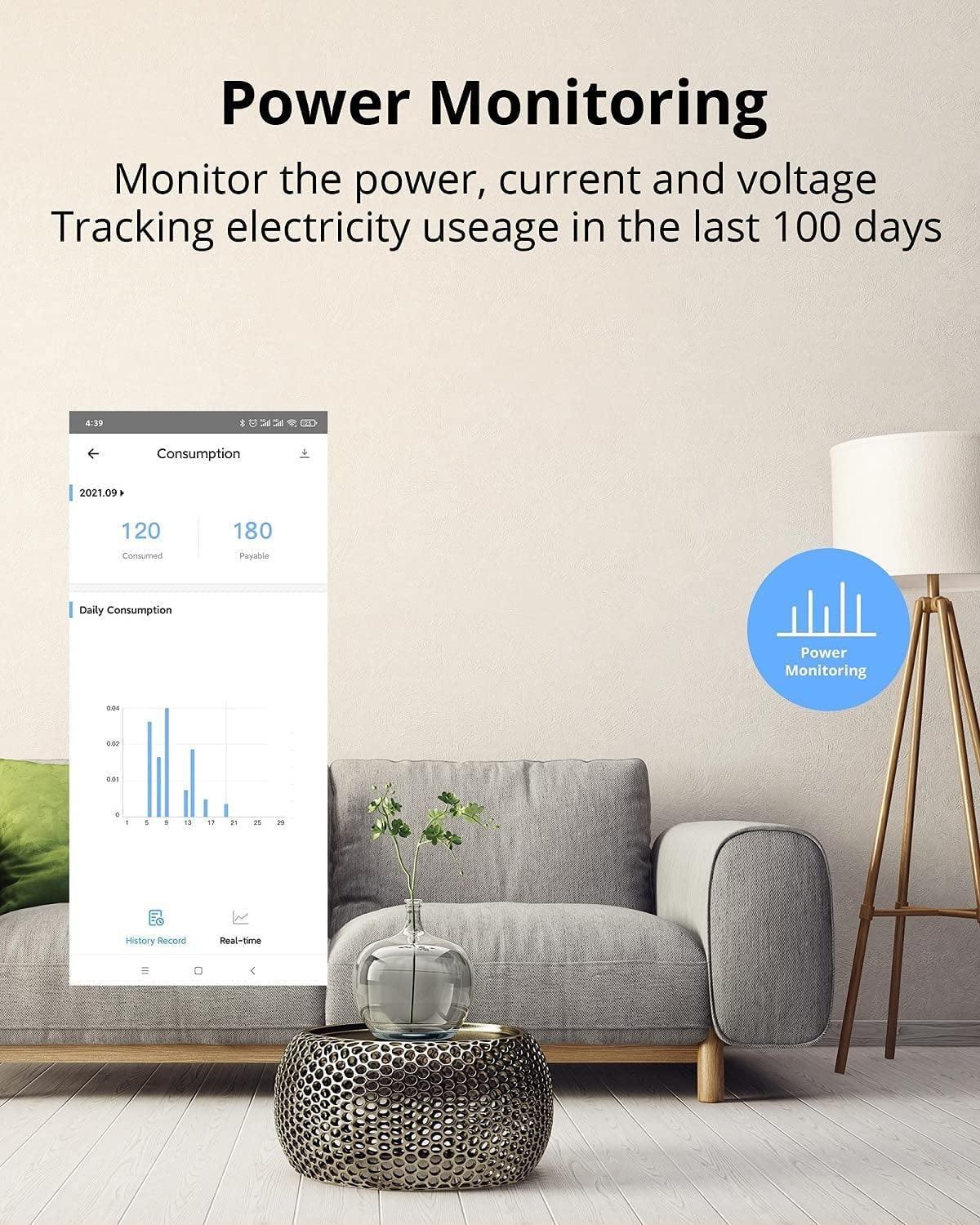 S31 15A Wifi Smart Plug with Energy Monitoring, App&Voice Control,Etl Certified,Works with Alexa Google Home Assistant ,Smart Outlet 1-Pack