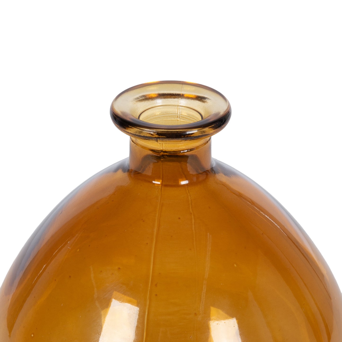 5.7" Amber Translucent Glass Indoor Tabletop Vase by