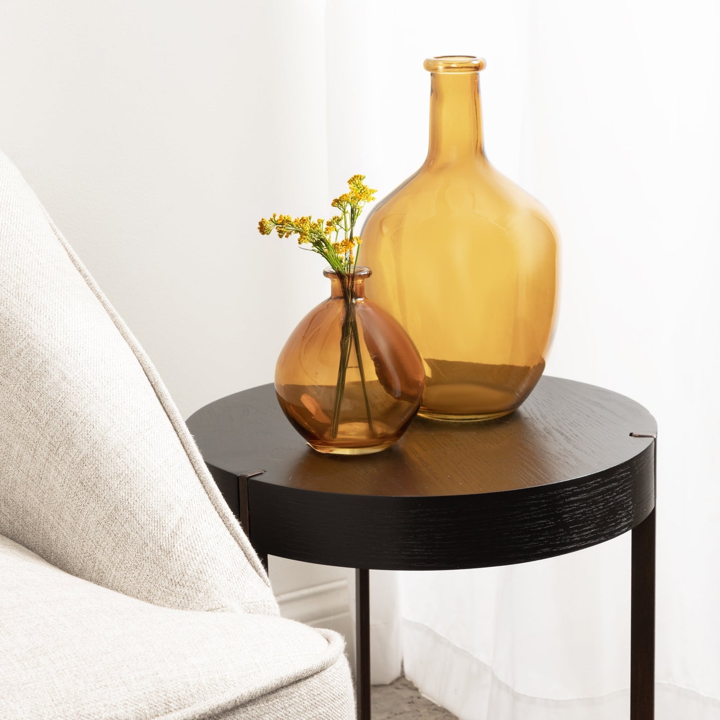 5.7" Amber Translucent Glass Indoor Tabletop Vase by