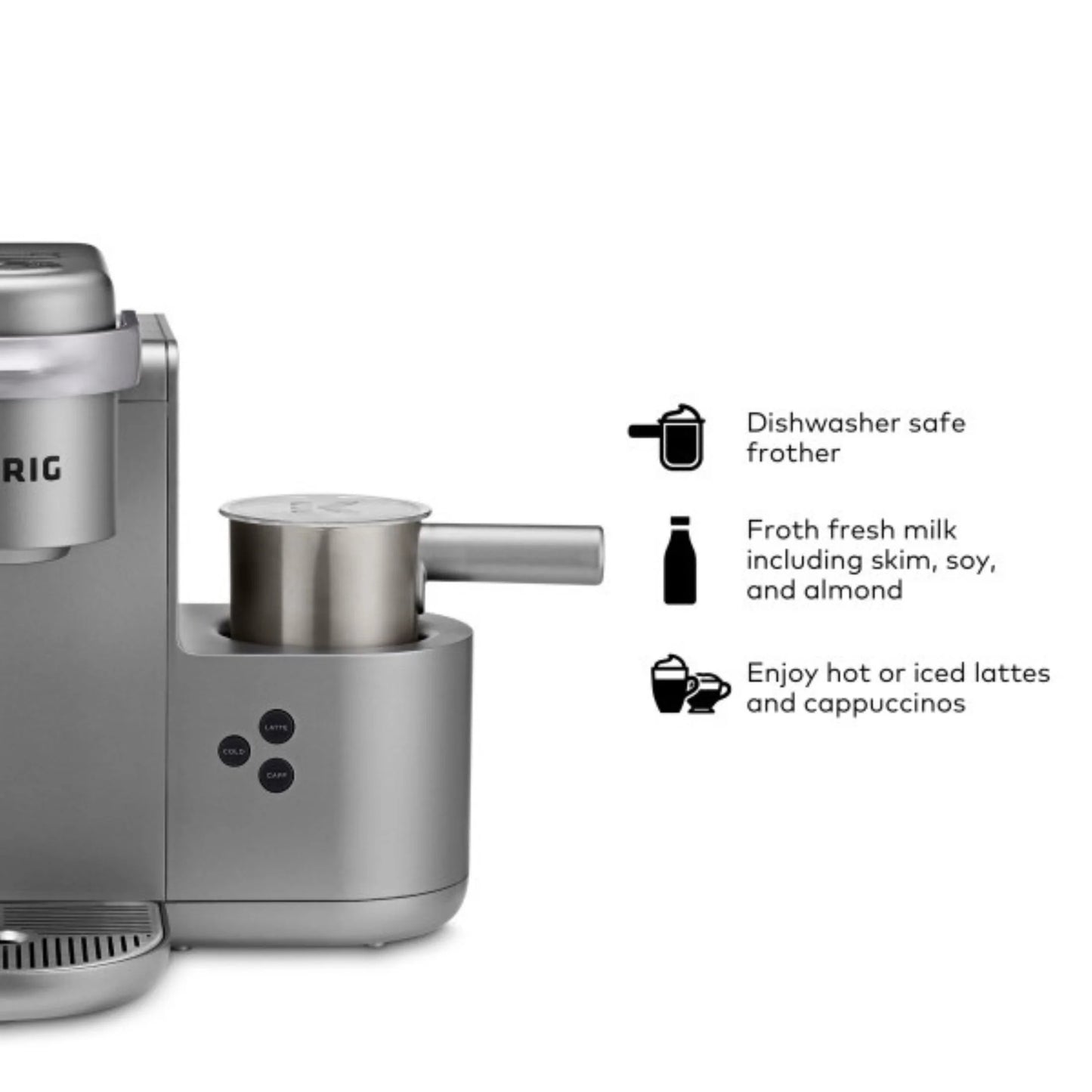 K-Cafe Special Edition Single Serve K-Cup Pod Coffee, Latte and Cappuccino Maker, Nickel