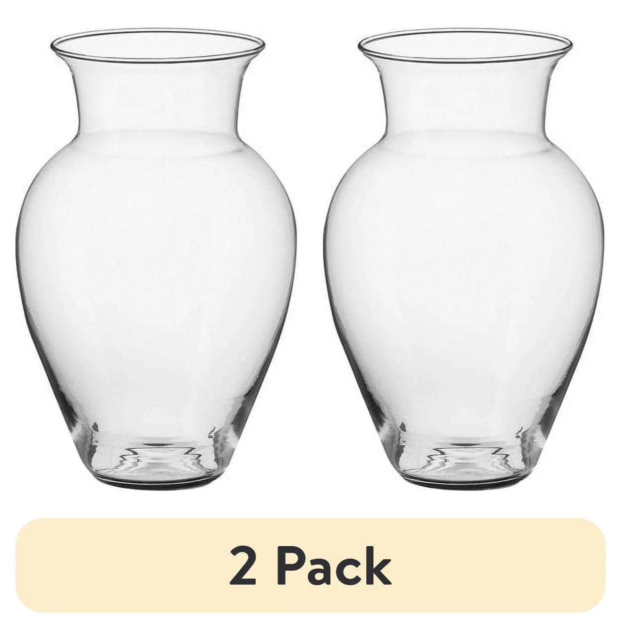 (2 Pack) Clear Glass 10.5" Spring Valley Floral Vase