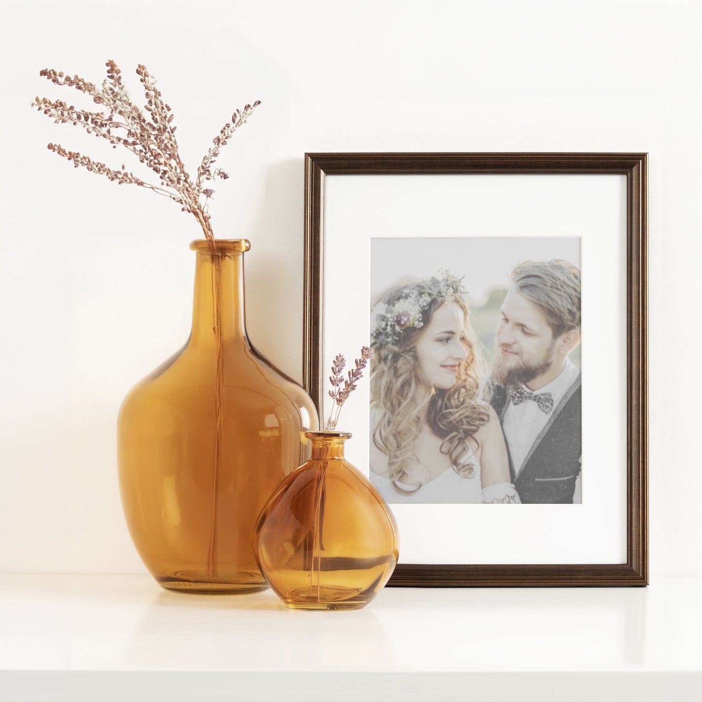 5.7" Amber Translucent Glass Indoor Tabletop Vase by