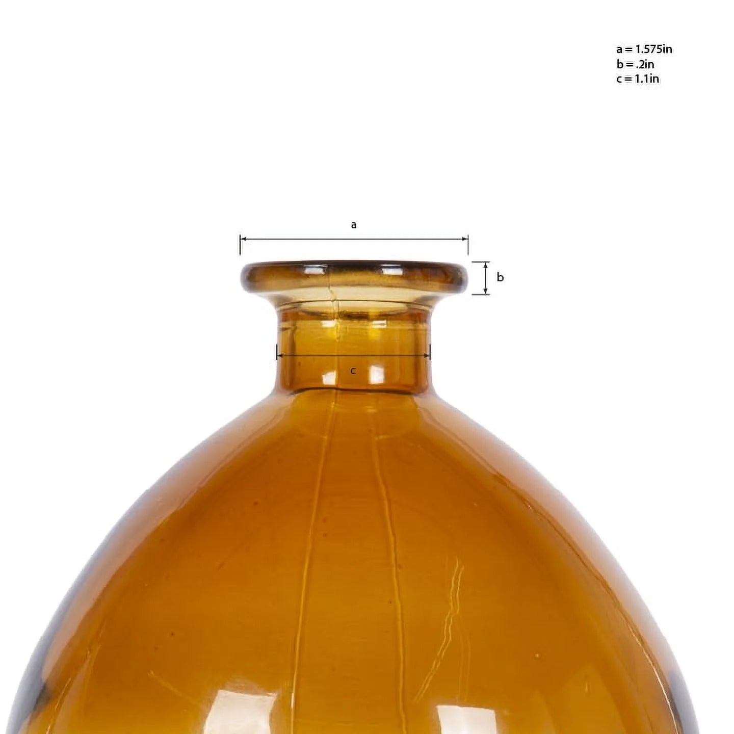 5.7" Amber Translucent Glass Indoor Tabletop Vase by