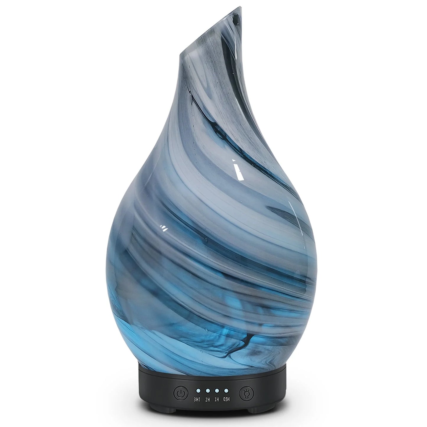 Essential Oil Diffuser 120Ml Ultrasonic Aromatherapy Diffuser with Handmade Glass BPA Free Waterless Auto-Off, 4 Timer Setting 7 Colors Changed LED for Home Yoga Office