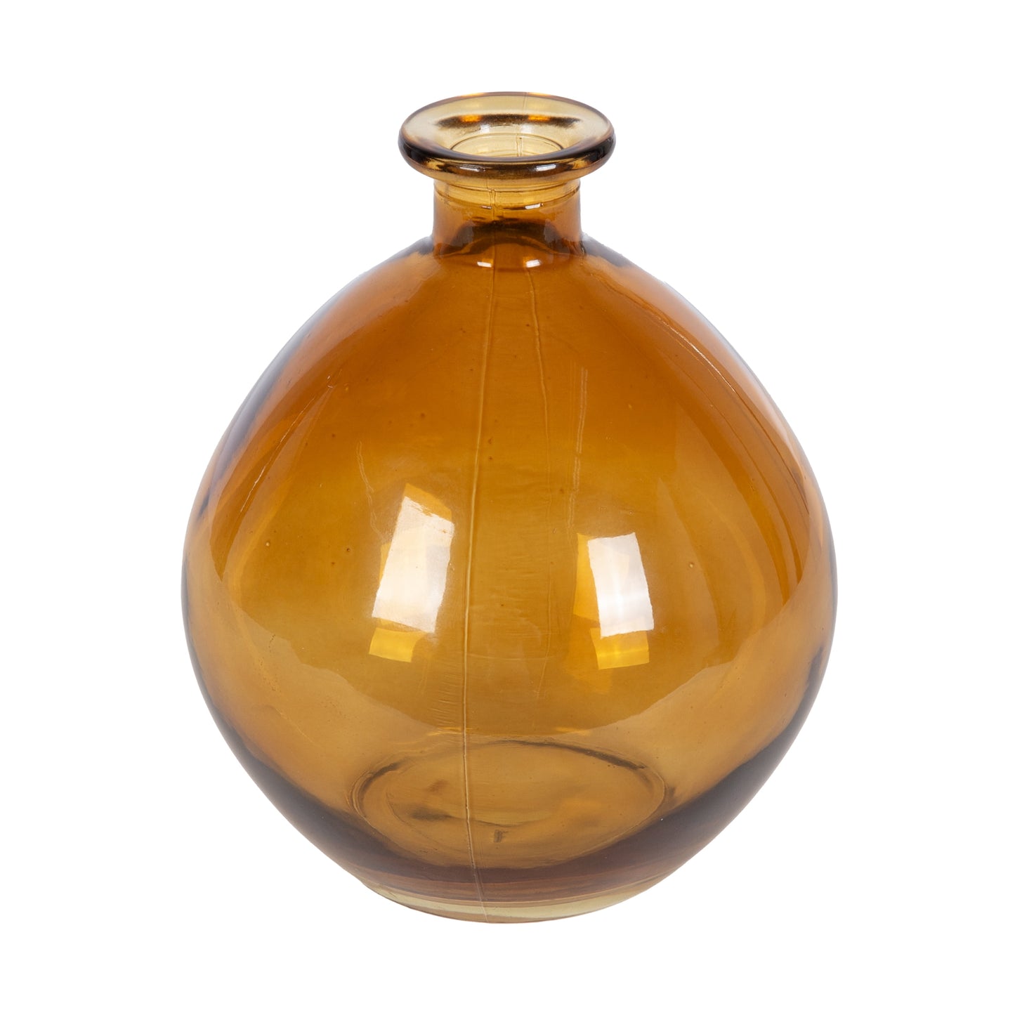 5.7" Amber Translucent Glass Indoor Tabletop Vase by