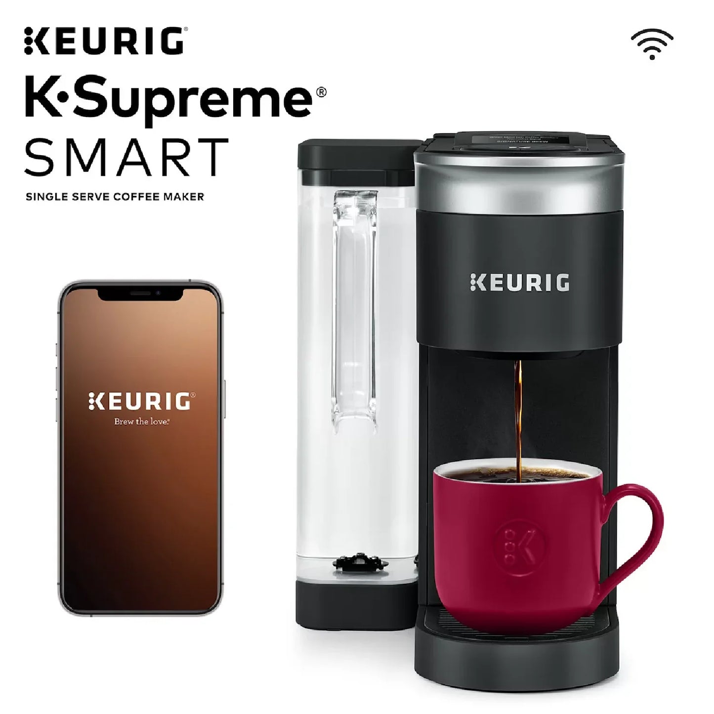 K-Supreme SMART Coffee Maker, Multistream Technology, Brews 6-12Oz Cup Sizes, White