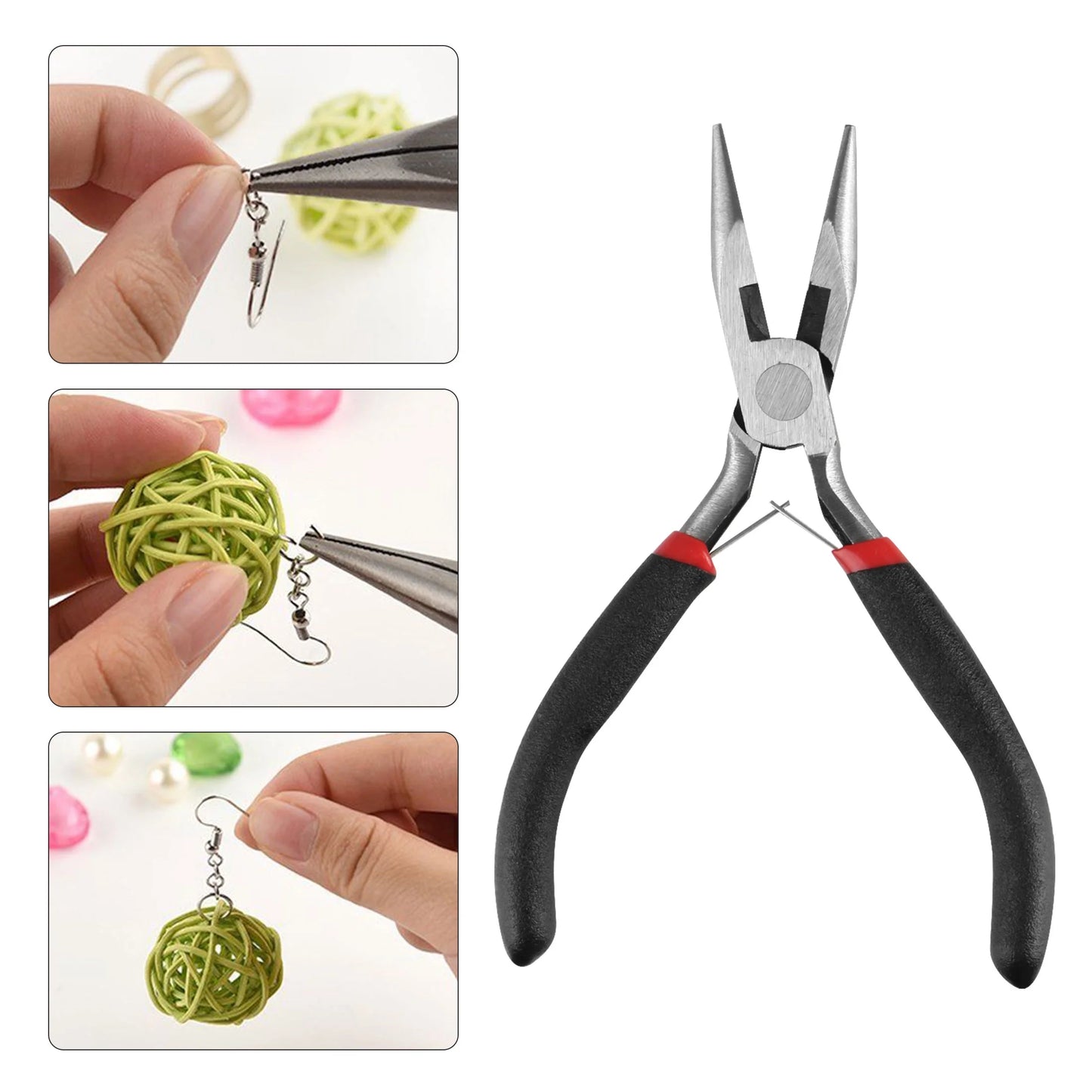 Jewelry Making Supplies, Jewelry Making Accessories Tool Kit Set Beading Wire Brass Ring Tweezer Pliers with Carrying Box for DIY Starter Beginner