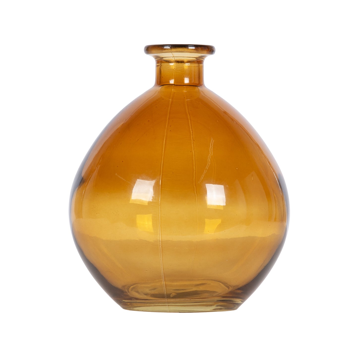 5.7" Amber Translucent Glass Indoor Tabletop Vase by