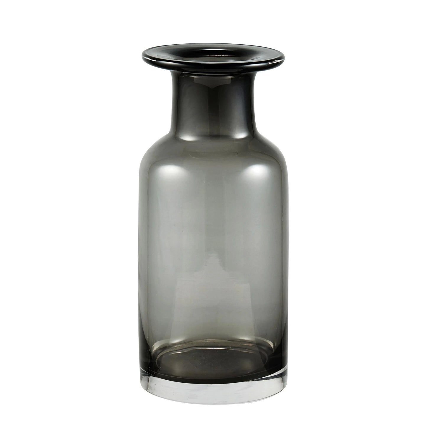 8" Smoked Black Indoor Glass Vase
