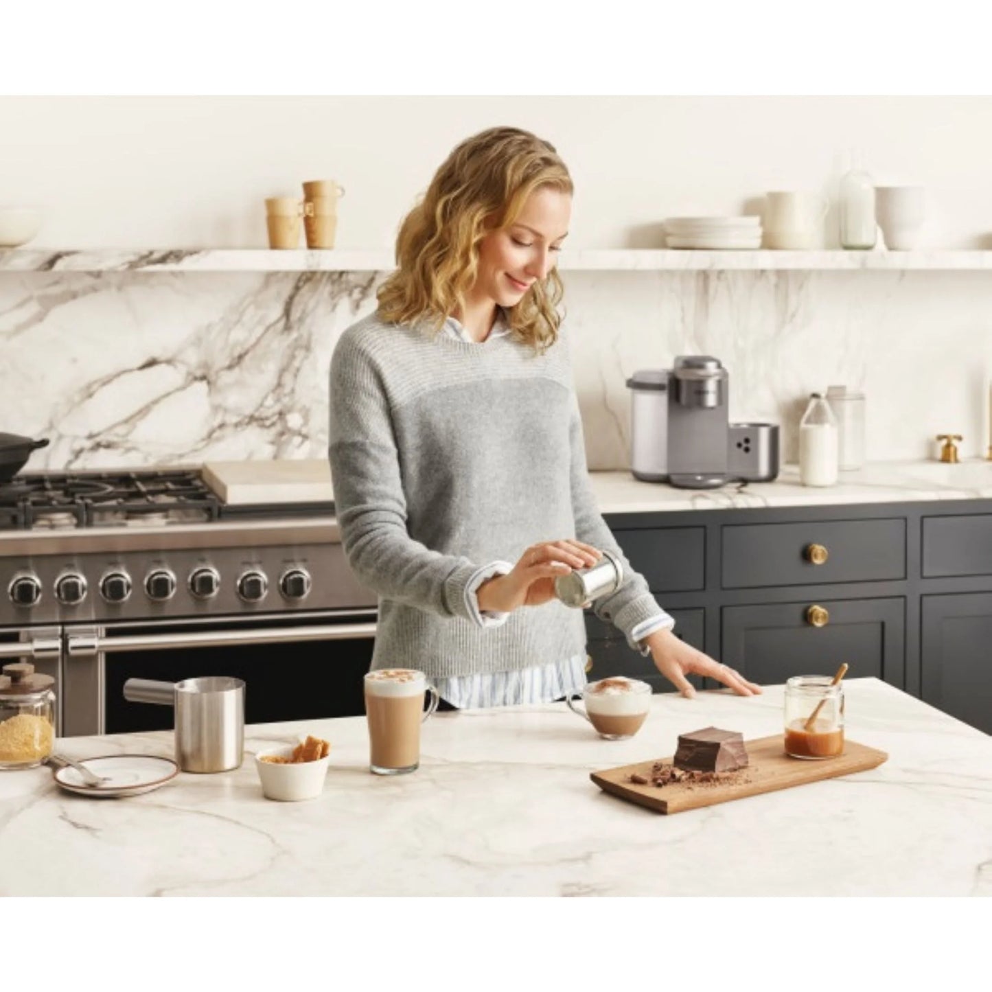 K-Cafe Special Edition Single Serve K-Cup Pod Coffee, Latte and Cappuccino Maker, Nickel