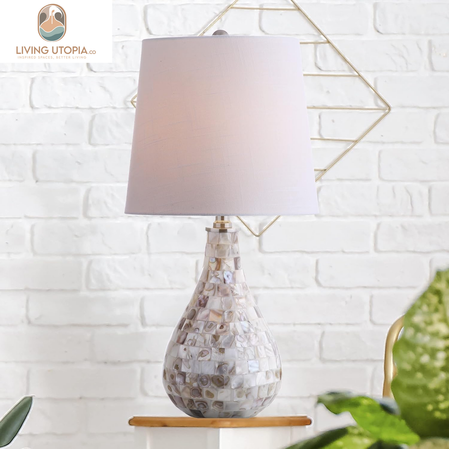 JYL1024A Mona 20.5" Mini LED Table Lamp, Cottage, Coastal, Transitional, Modern, Elegant, Office, Living Room, Family Room, Dining Room, Bedroom, Hallway, Foyer, Seashell