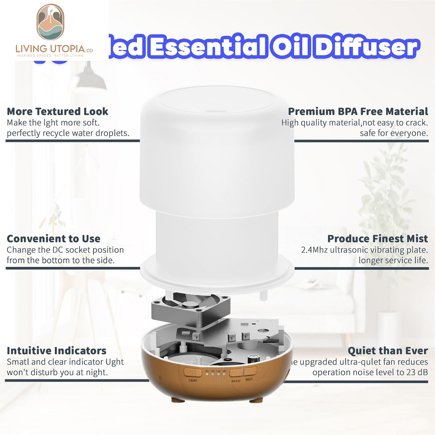 Small Cute Diffusers 200Ml Colorful Essential Oil Diffuser with Adjustable Mist Mode,Auto off Aroma Diffuser for Bedroom/Office/Home (200 ML 1 Pack Yellow)