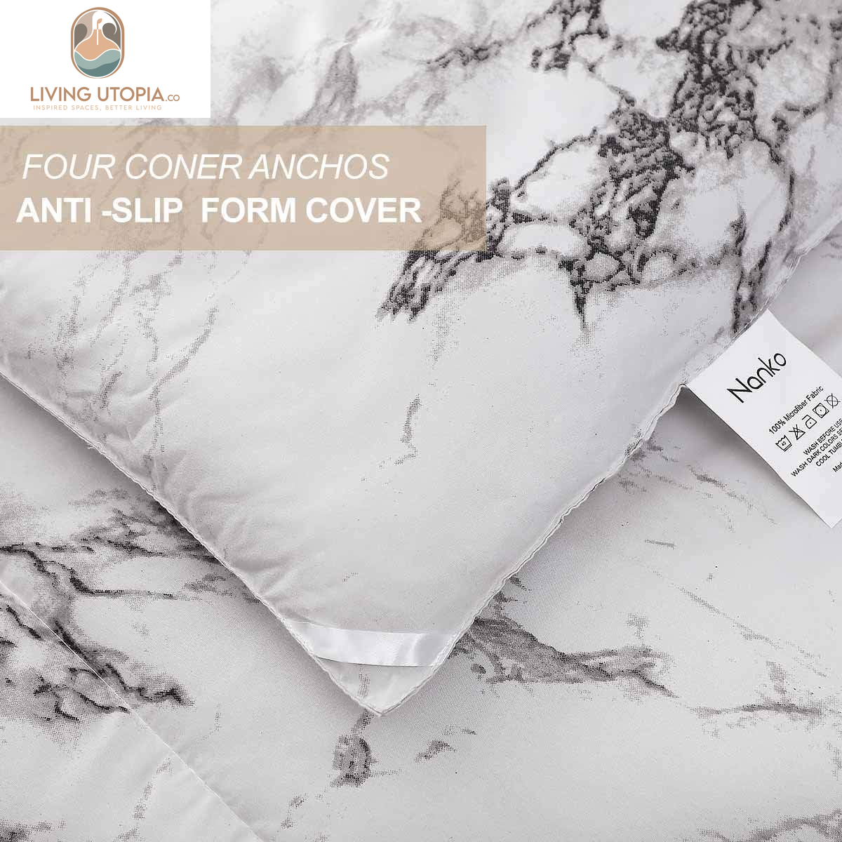 Comforter Set Queen Size, White Black Marble Print 88 X 90 Inch Reversible down Alternative Comforter Microfiber Duvet Sets (1 Comforter + 2 Pillow) Modern Bedding for Women Men,Gray Grey