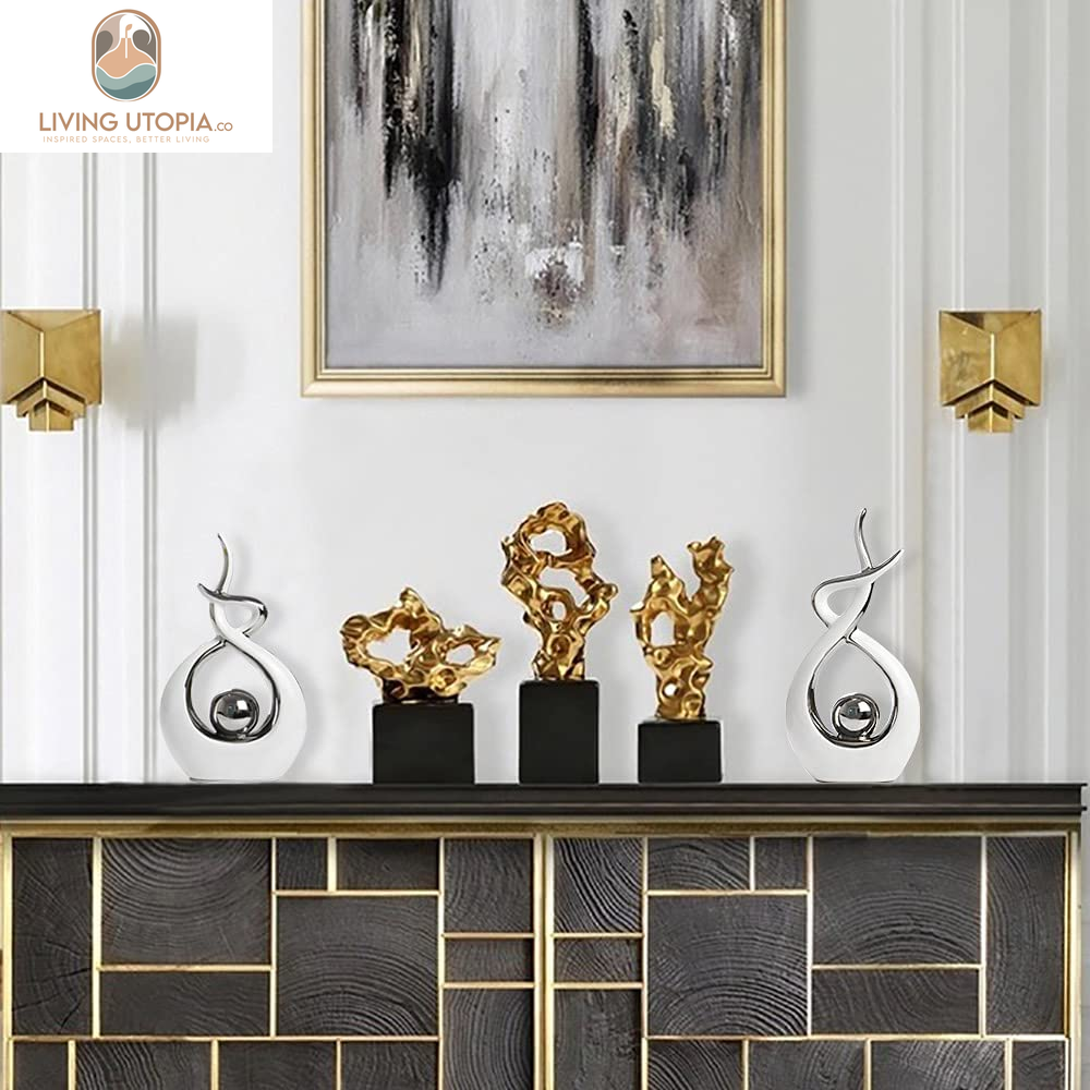 Home Decor Modern Abstract Art Ceramic Statue Table Decorations for Dining Room Living Room Office Centerpiece