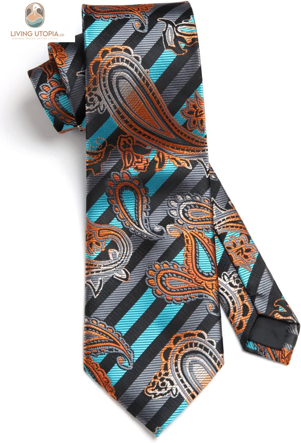 Ties for Men Paisley Tie and Pocket Square Woven Classic Floral Mens Ties Handkerchief Set Wedding Party Necktie