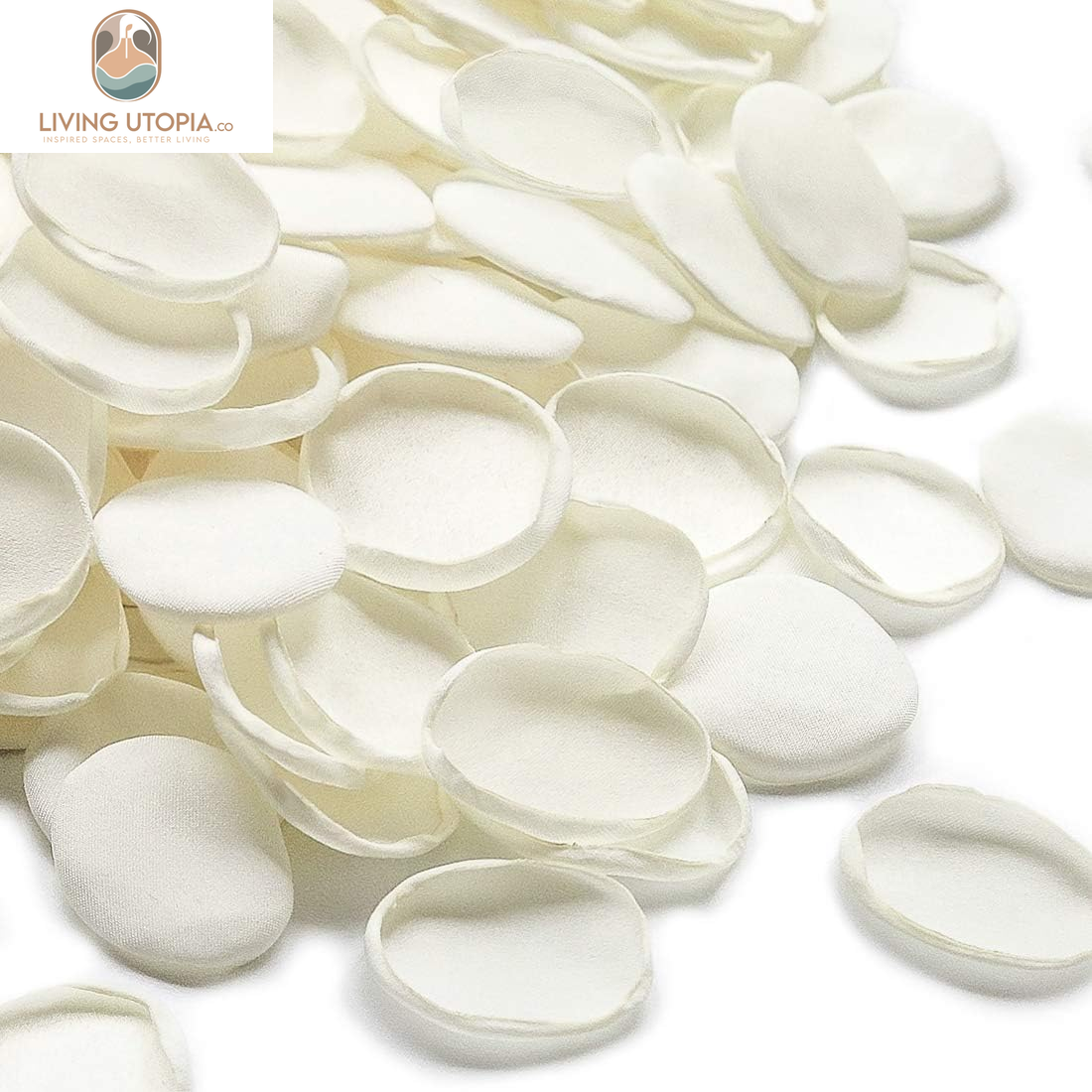 300Pcs Rose Petals Ivory Faux Silk Flower Petals for Wedding Flower Girl Basket White Aisle Scatter Dinner Table Centerpieces Party Confetti Bridal Shower Romantic Night Decoration