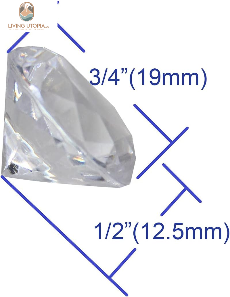 Clear Acrylic Diamond Vase Fillers 1 Pound - 240 Pcs 3/4 Inch Wedding Party Event Banquet Birthday Decoration Crystals Gem Table Scatters (Clear, 240 Pcs)