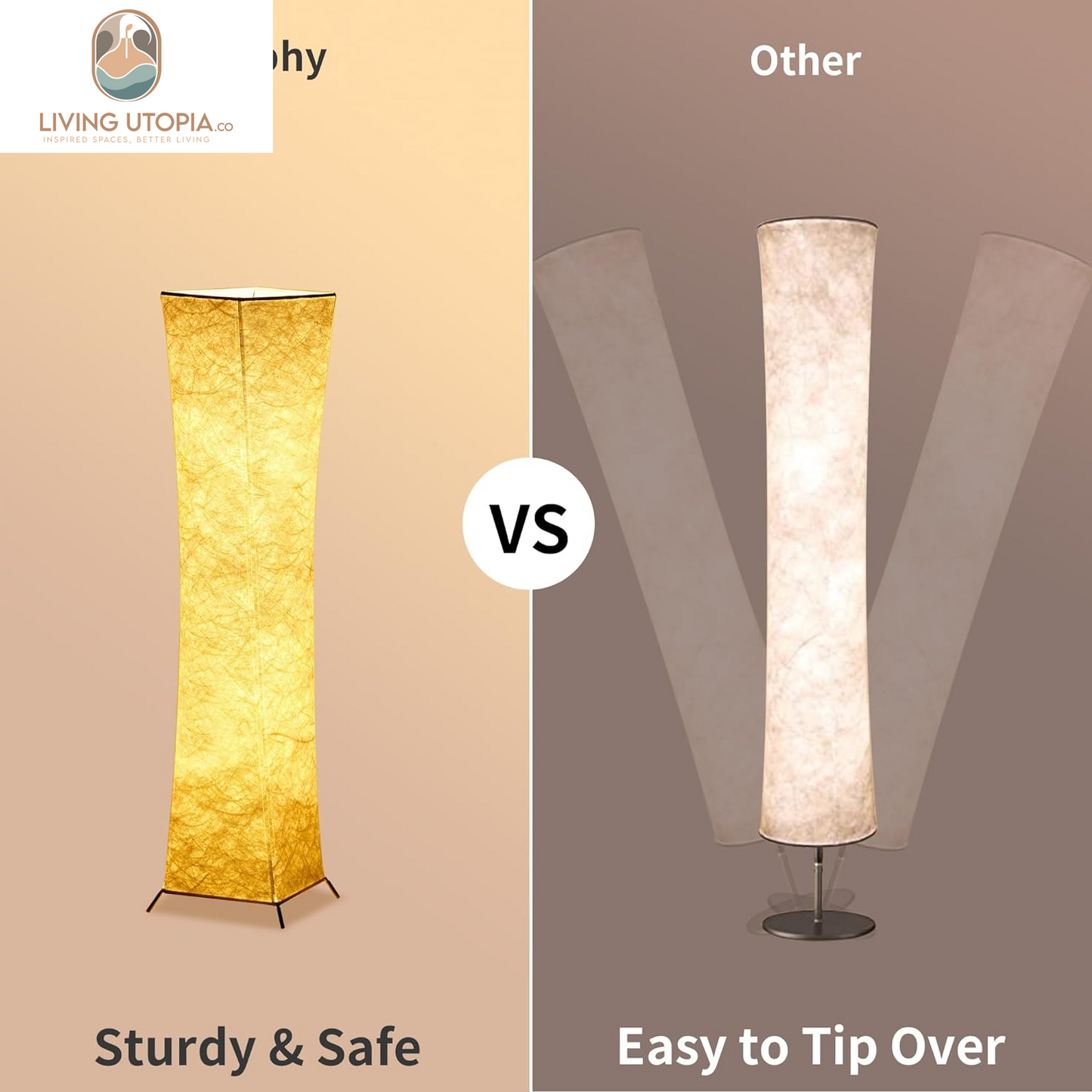 Floor Lamp, Dimmable 39" (XS) Tall Standing Lamp, 3 Levels Adjustable Brightness 12Wx2 LED Bulbs, Column Floor Light W/White Fabric Shade, Home Decor for Living Room, Bedroom, Kids Room