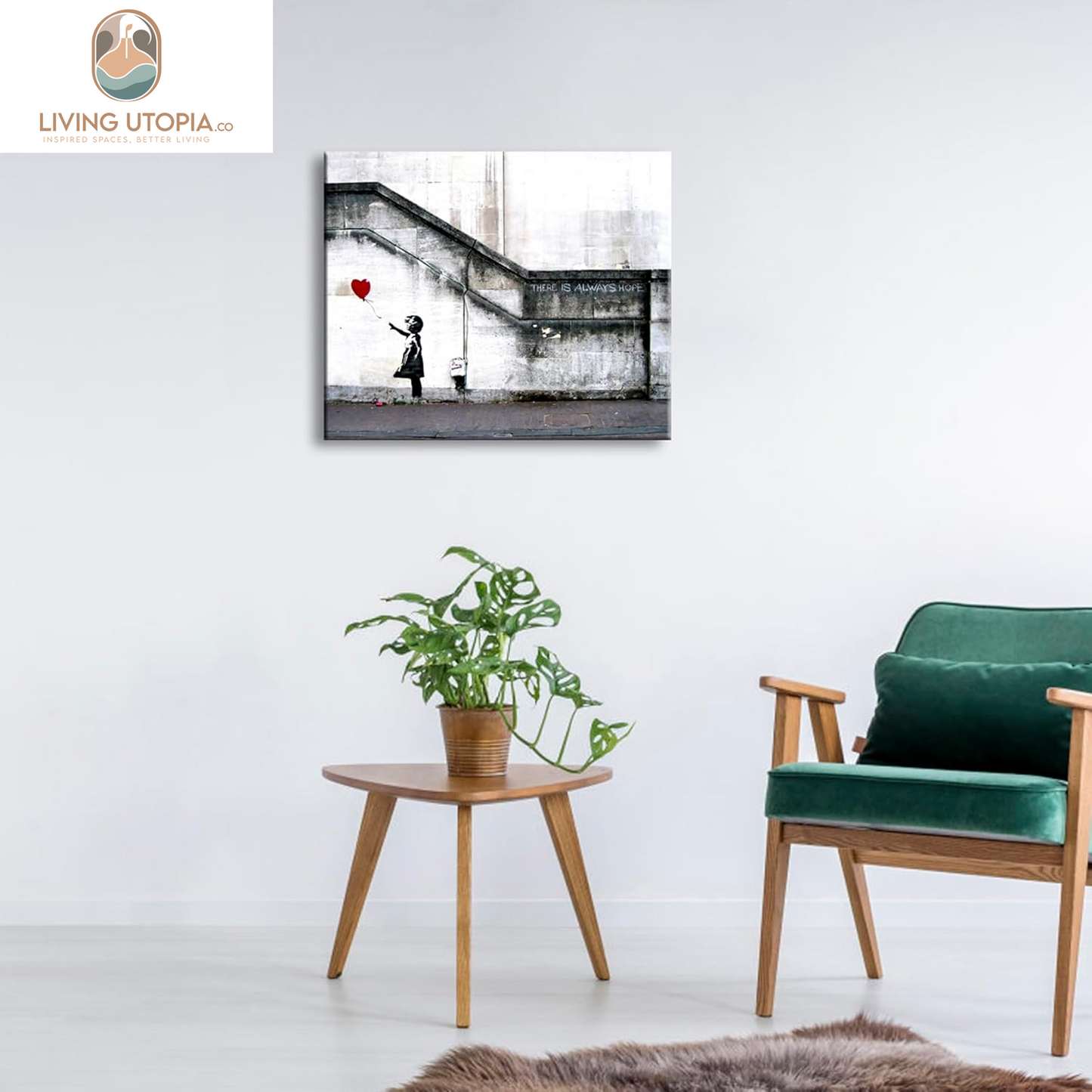 Banksy Grafitti Girl with Red Balloon Large Modern Gallery Wrapped Giclee Canvas Prints Artwork Grey Love Pictures Paintings on Canvas Wall Art for Living Room Bedroom Home Decorations