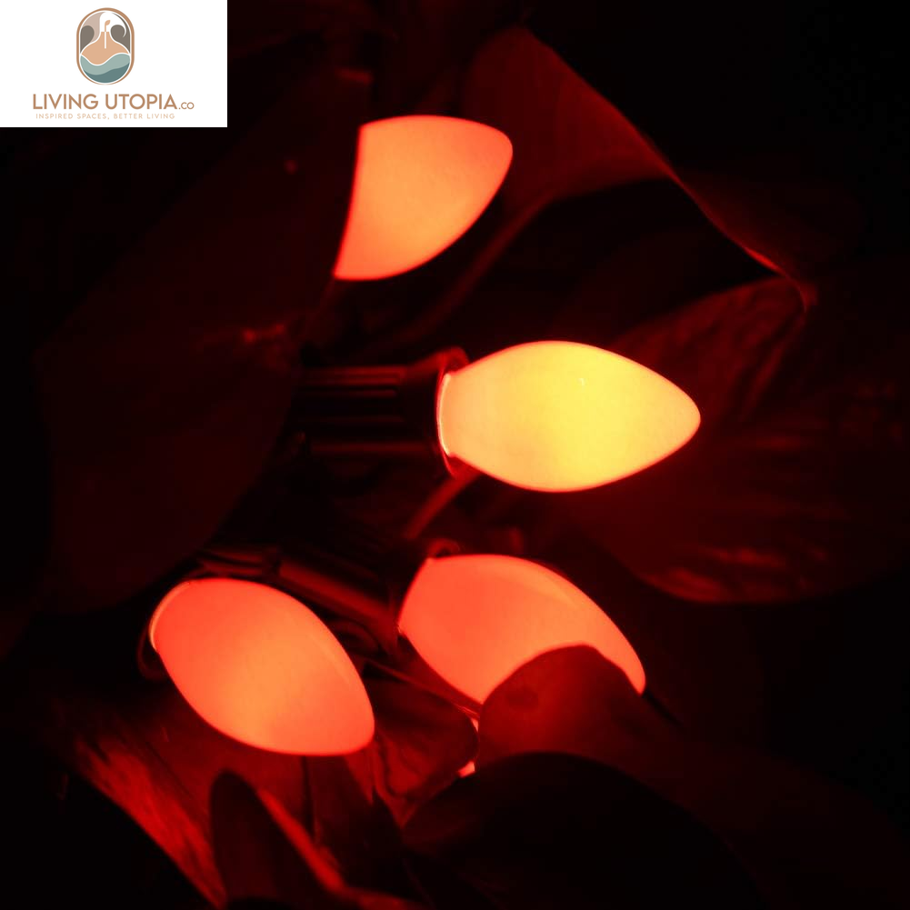 Indoor & Outdoor String Light Bulbs, C7 Red Light Bulbs, C7 Ceramic Red Christmas Replacement Bulbs for Outdoor Christmas String Lights, 5 Watt Night Light Bulb,120 Volt-Red