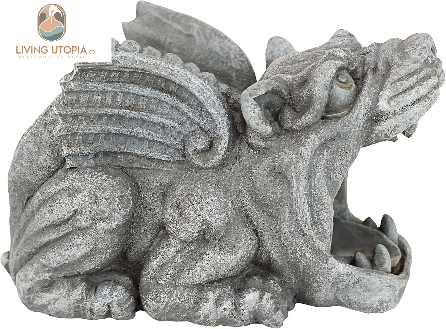 Roland the Gothic Gargoyle Gutter Guardian Rain Downspout Extension Outdoor Statue, 10 Inch Long, Cast Stone Resin, Grey Stone Finish