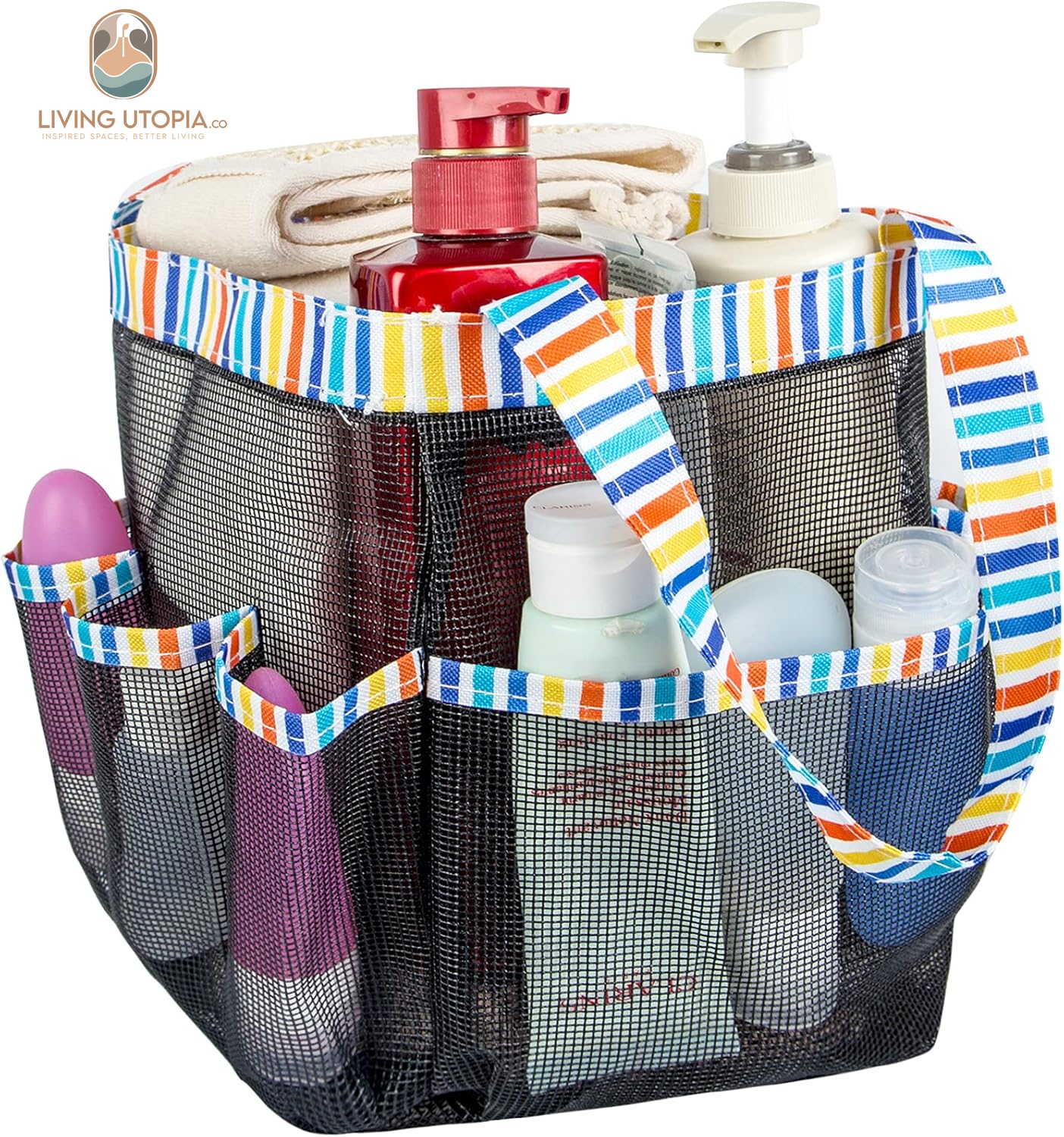 Mesh Shower Caddy Portable, Quick Dry Hanging Shower Tote Bag for College Dorm Room Essentials, Large Capacity Shower Caddy Dorm for Bathroom Gym Swimming