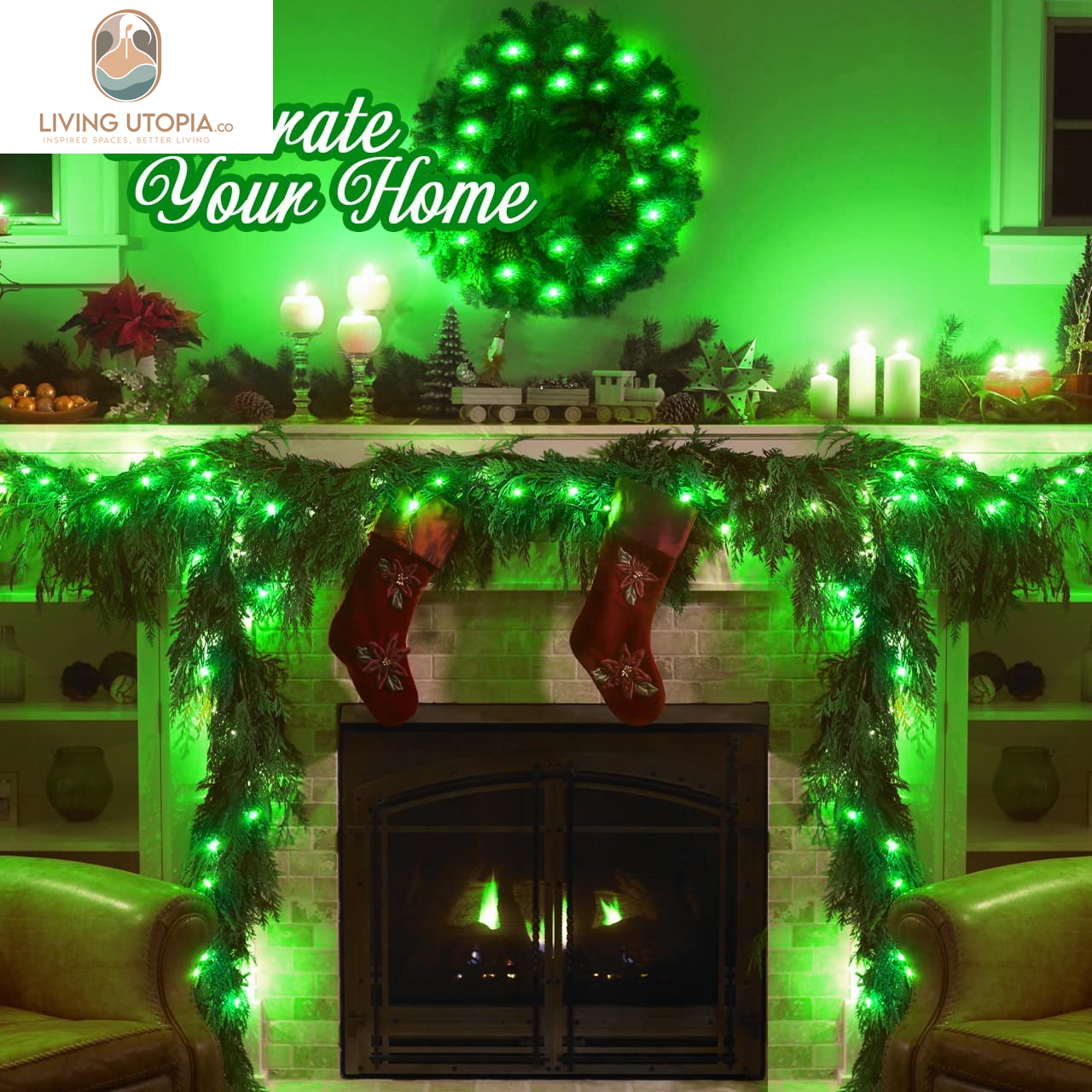 Connectable 100 LED Green Lights for St Patricks Day Decor, 8 Modes Plug-In Green String Lights Indoor, 33Ft Clear Wire Green Christmas Lights Outdoor for Christmas Tree Xmas Decor