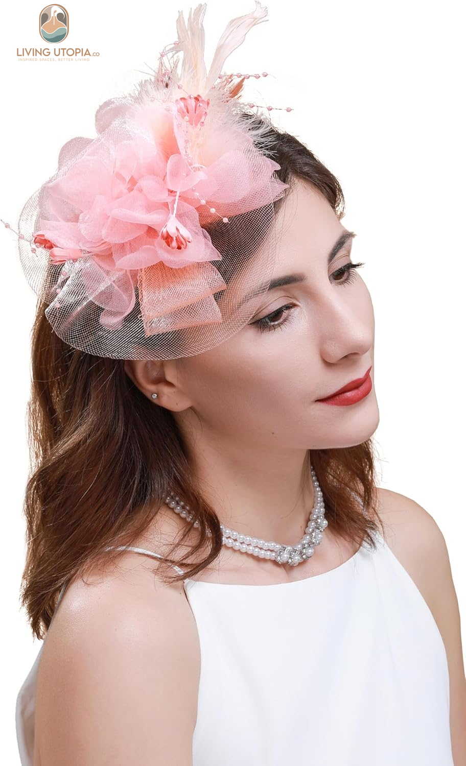 Fascinators Hat for Women Tea Party Headband Kentucky Derby Wedding Flower Cocktail Mesh Feathers Hair Clip