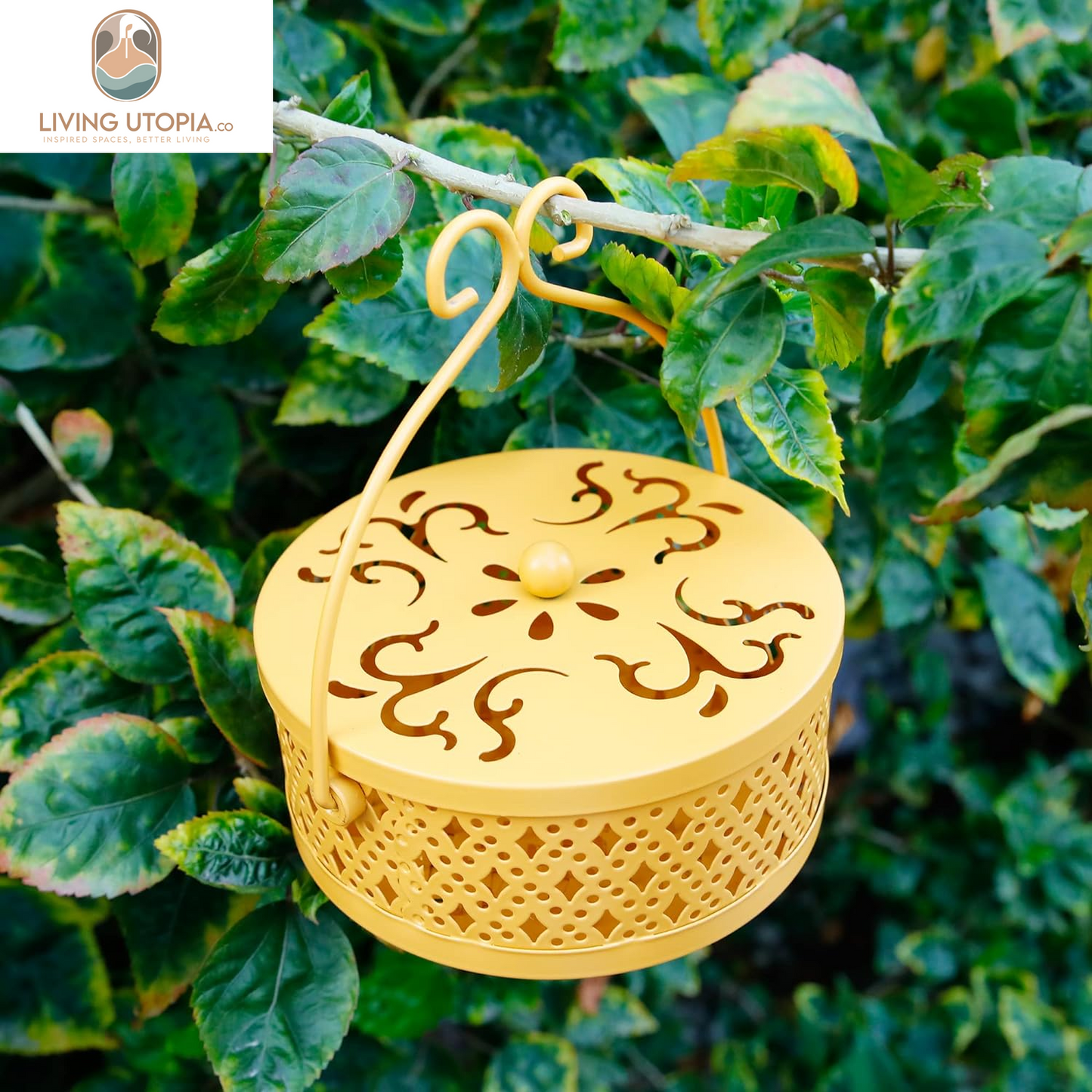 Yellow Retro Mosquito Coil Holder for Home & Camping