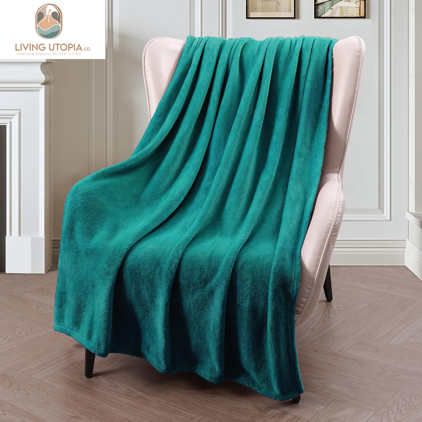 Extra Large Fleece Throw Blanket for Couch, Sofa, 300GSM Super Soft and Warm Blankets, Teal Throw All Season Use, Cozy, Plush, Lightweight, 50X70 Inches