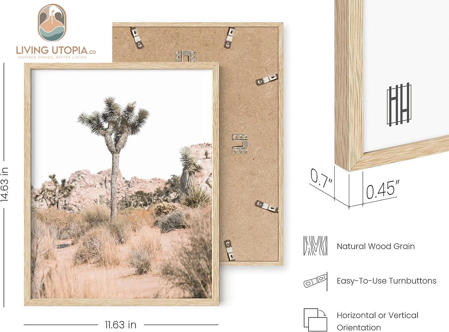 Desert Succulent Wall Art - Botanical Prints Set of 6, Botanical and Cactus Art Prints Wall Art, Cactus Art Wall Decor, Botanical Art Set Kitchen Prints (Beige Frame, 11X14)