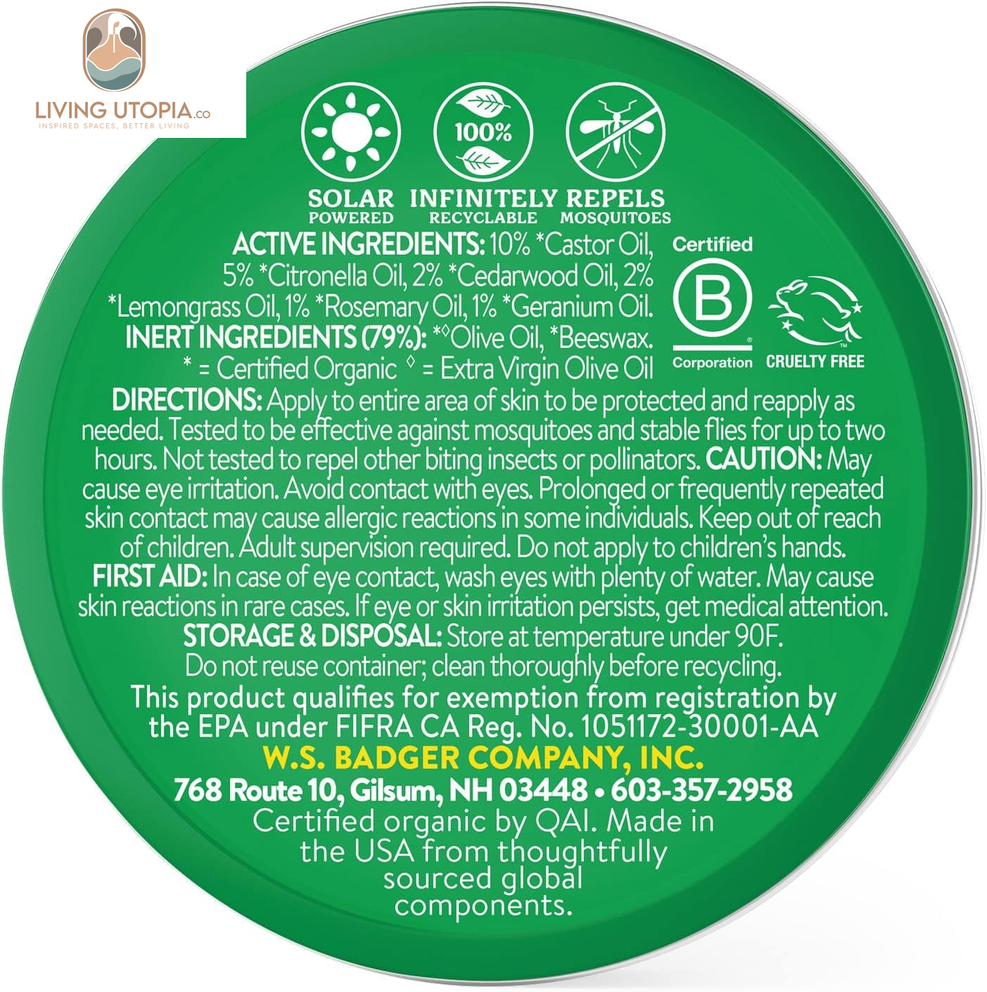 Citronella Bug Repellent Balm – Deet-Free Tin
