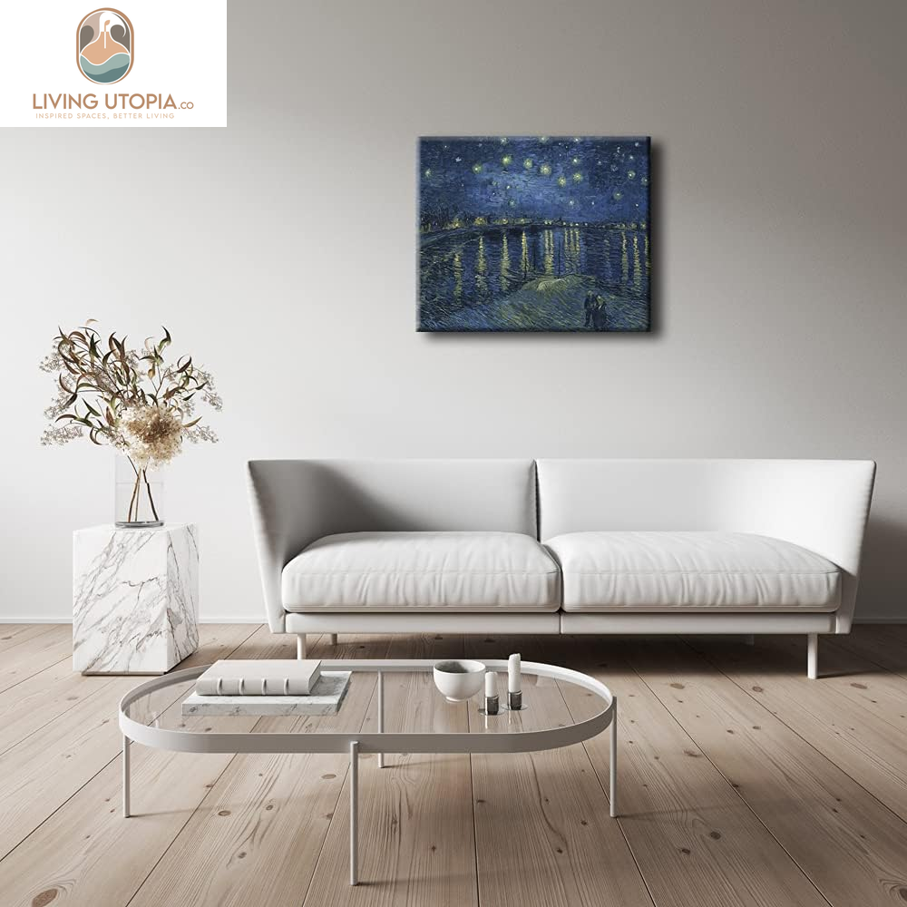Starry Night over the Rhone by Van Gogh Classic Oil Paintings Reproduction Modern Seascape Giclee Canvas Prints Artwork on Canvas Wall Art Ready to Hang for Living Room Home Decorations