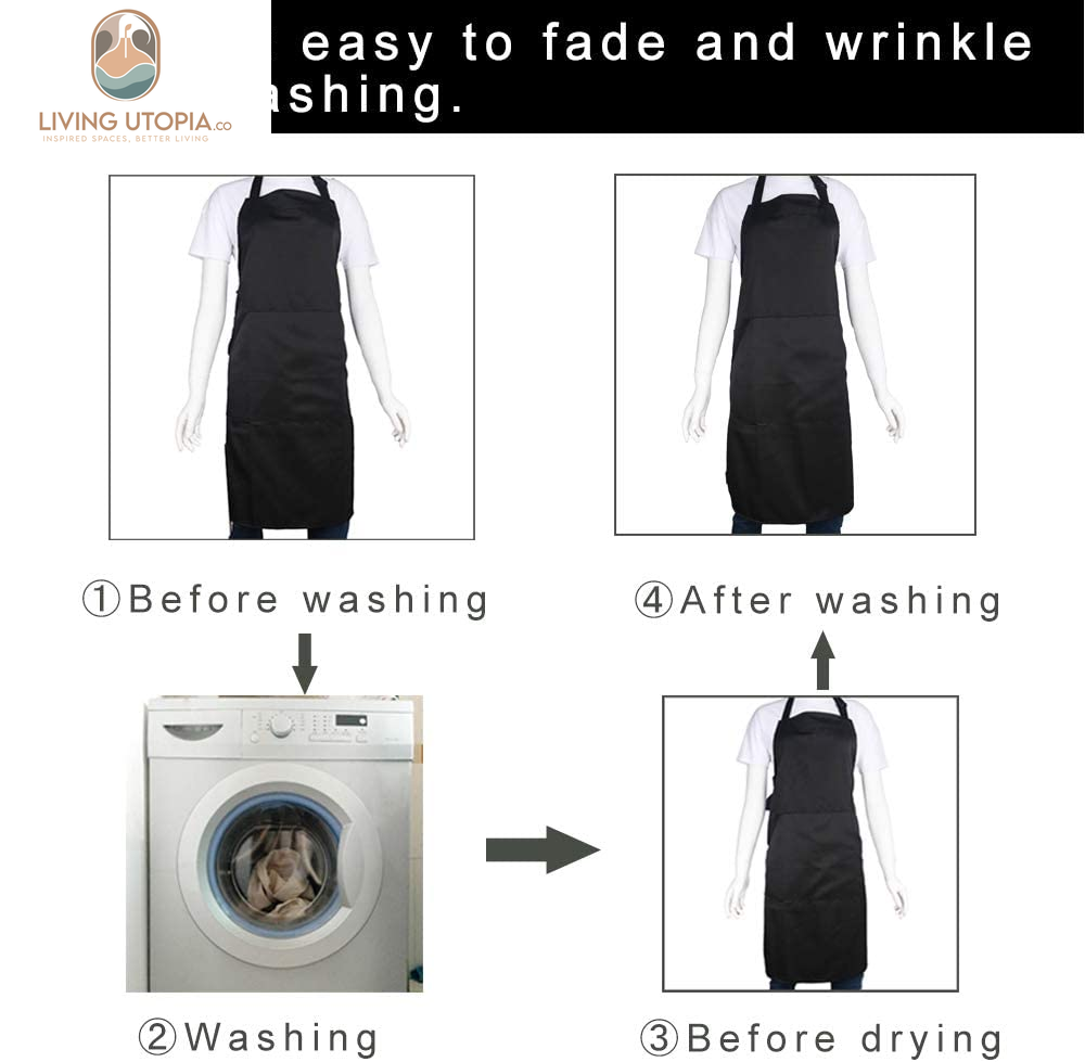 Adjustable Bib Apron with Long Ties for Women Men 18 Colors Chef Kitchen Cooking