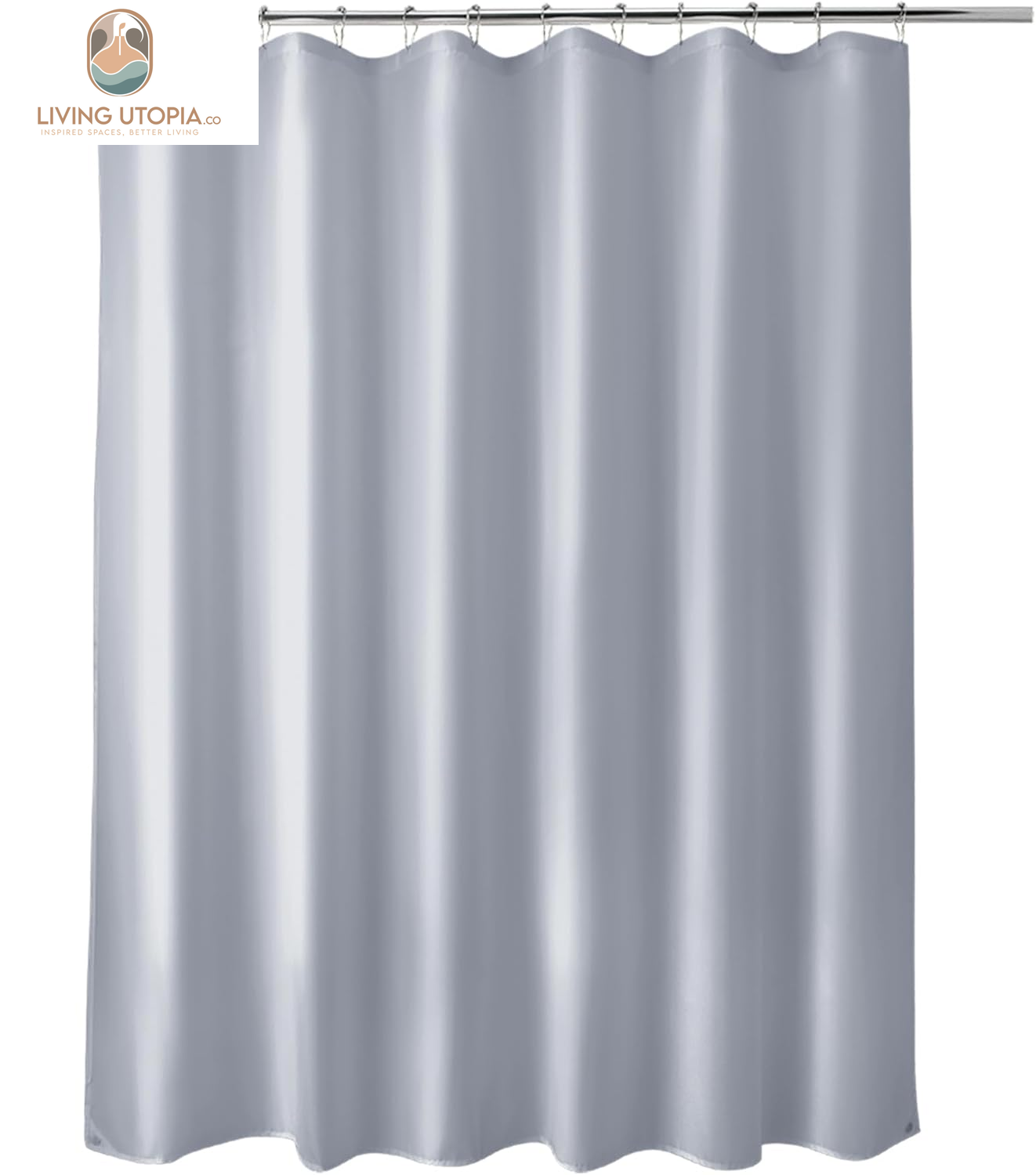 Fabric Shower Curtain Liner, Gray Shower Curtain Liner with 2 Magnets, 70 X 72 Inches, Cloth Shower Liner Waterproof Polyester, 85GSM, Easy Installation, Machine Washable, Blue Gray