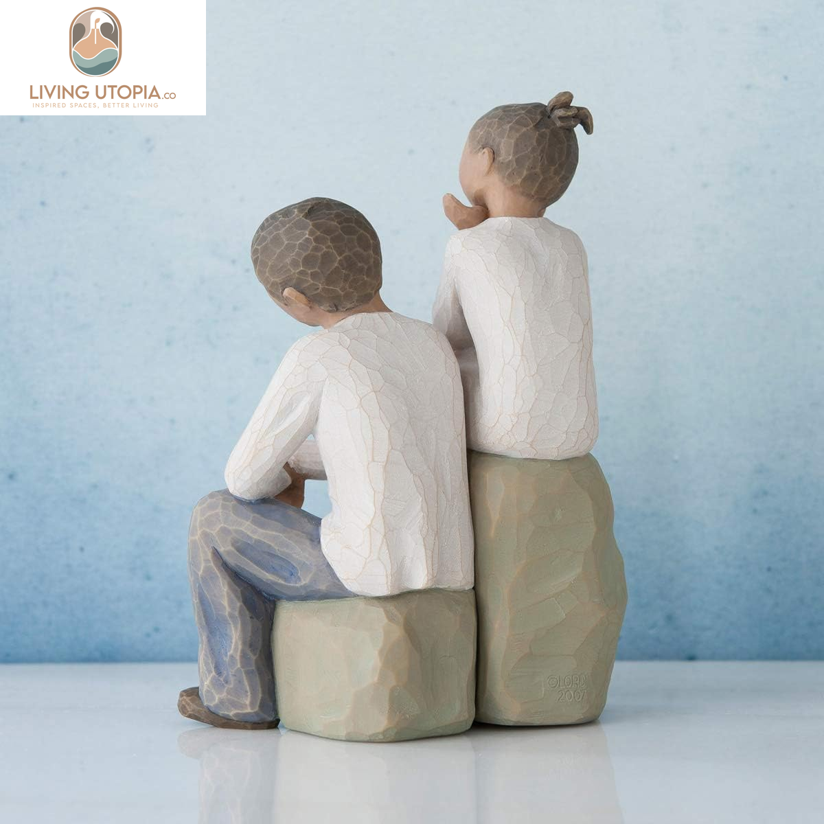 Brother and Sister (Darker Skin Tone & Hair Color), Sculpted Hand-Painted Figure
