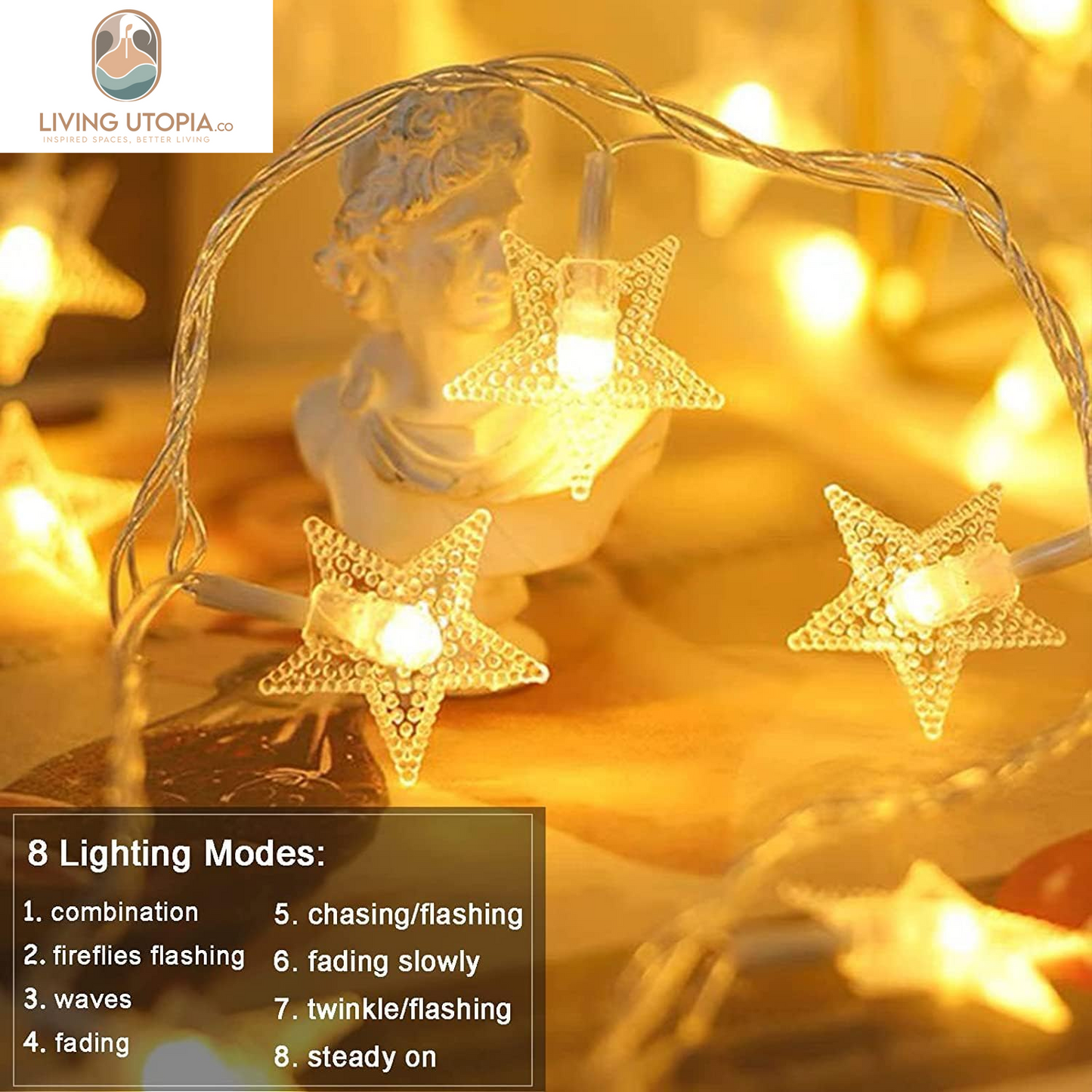 Star String Lights Plug in - 33 Ft 100 LED Star Fairy String Lights with Remote and Timer, Waterproof for Bedroom Porch Wedding Party Patio Garden Tent Indoor Outdoor Décor, Warm White