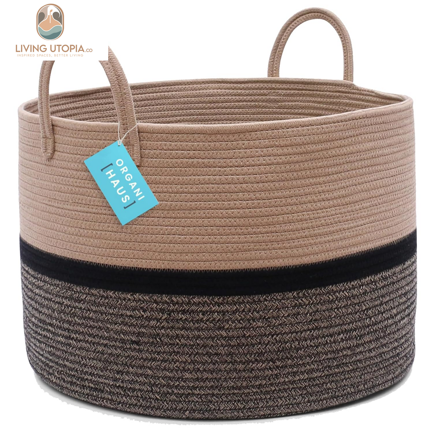 Blanket Storage Basket 20X13, Extra Large Basket for Blankets Living Room, Woven Laundry Basket, Large Blanket Basket Living Room, Brown Large Woven Basket, Baby Laundry Hamper