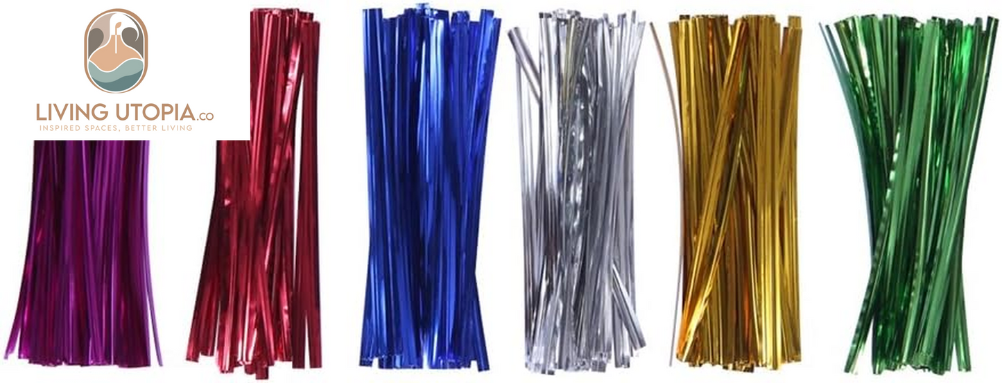 200 Clear Treat Bags 5X11 with Twist Ties 6 Mix Colors - 1.4Mils Thickness OPP Plastic Poly Gift Bags (5'' X 11'')