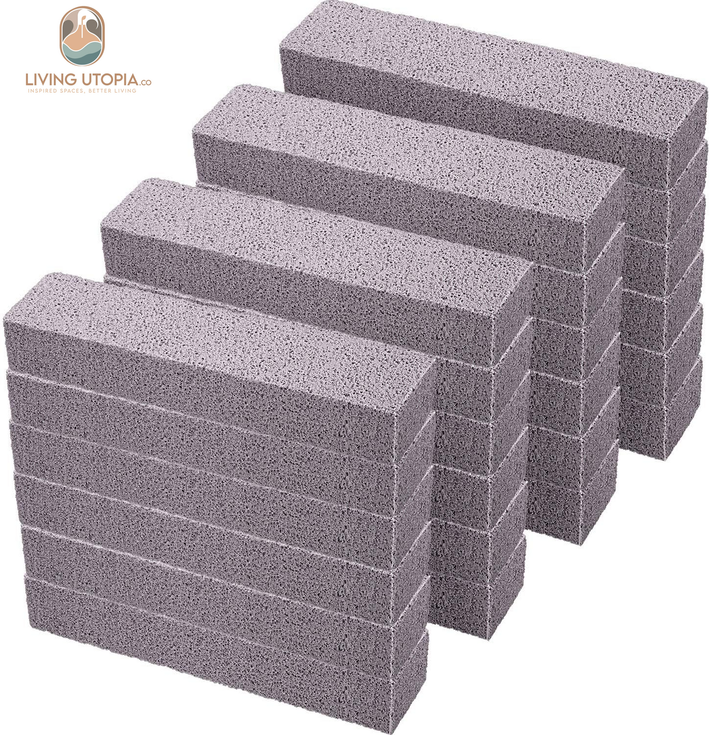 24 Packs Pumice Stick for Cheaning, Pumice Scouring Stone Pad Removing Stain Grime without Leaving Scratches for Kitchen Oven Stove Home Bathroom Toilet Pool House Cleaning Supplies