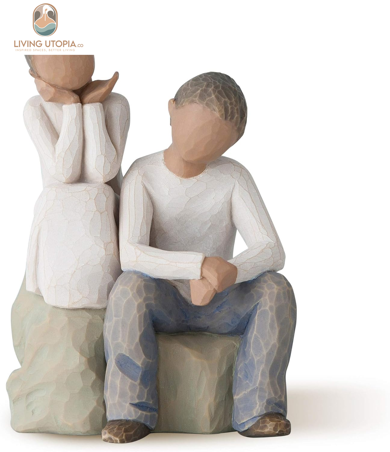 Brother and Sister (Darker Skin Tone & Hair Color), Sculpted Hand-Painted Figure