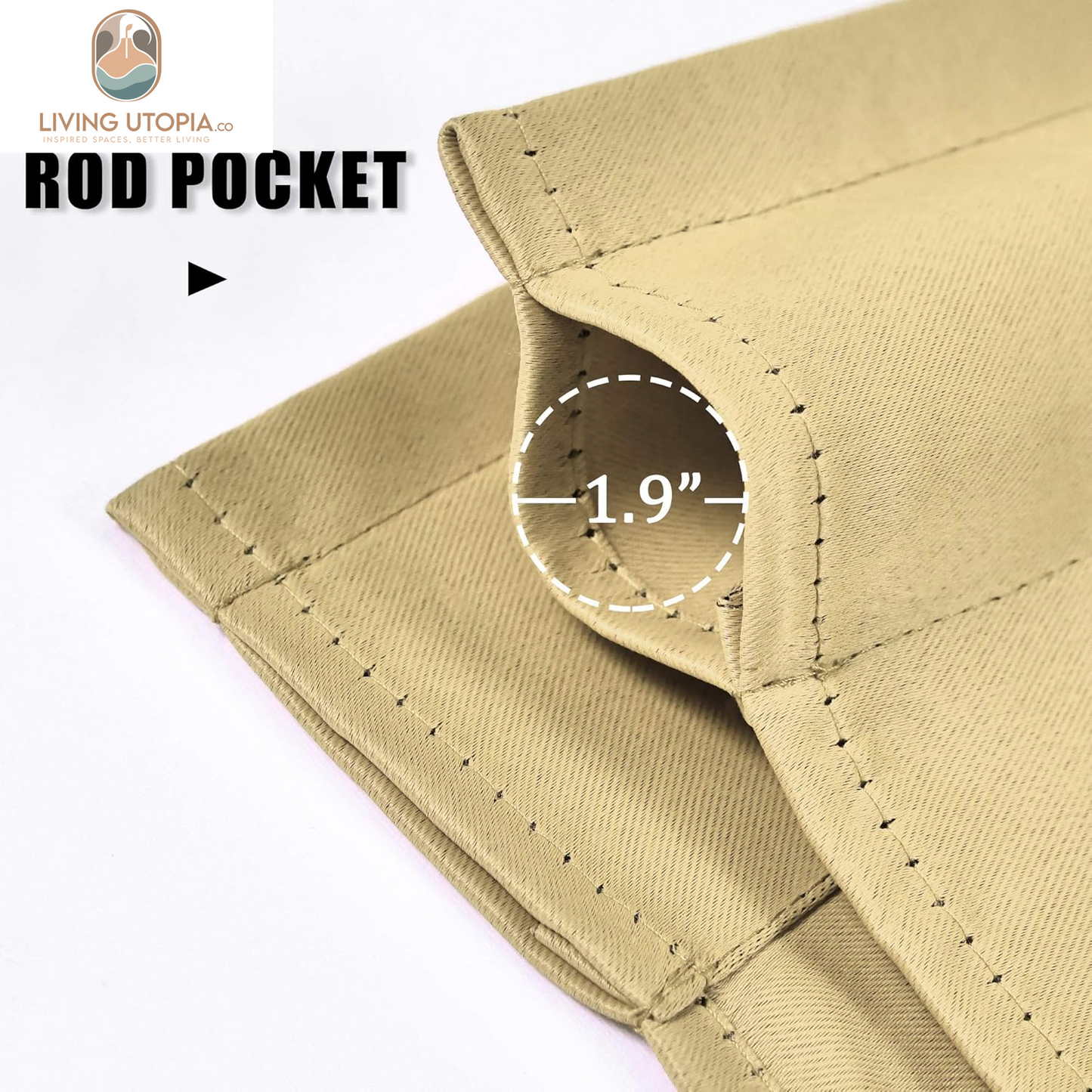 Energy Efficient Rod Pocket Curtains Valance for Windows Room Darkening Privacy Protection Valance 18 Inch Length for Bedroom Kitchen,Each Is 52X18 Inch,Biscotti Beige,Single Panel