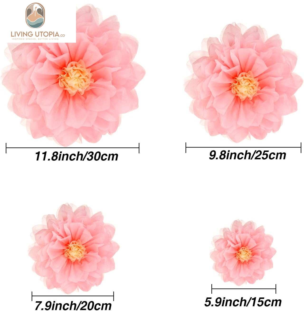 20 Pieces Mexican Paper Flower Tissue Day of the Dead Pom Poms 3D Paper Flower DIY Crafting for Halloween Thanksgiving Fiesta Wedding Party Ceiling Bloom Decoration(Vivid Color)
