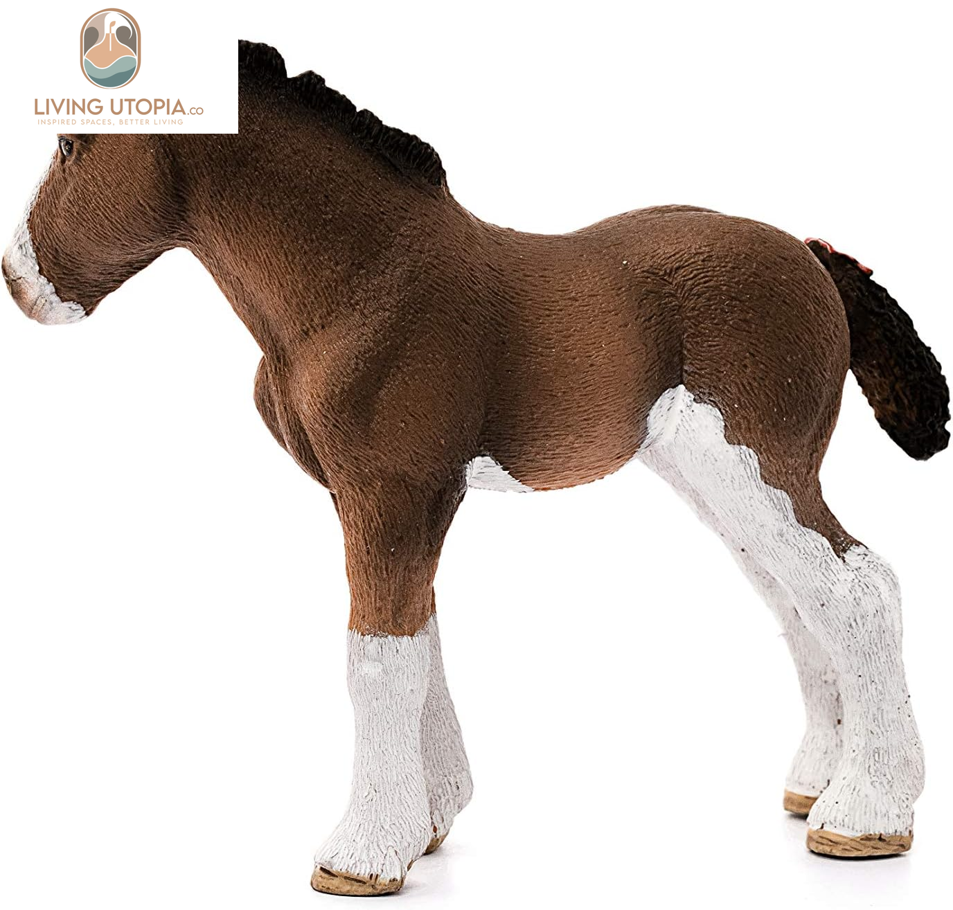 Farm World, Animal Figurine, Farm Toys for Boys and Girls 3-8 Years Old, Clydesdale Foal, Multicolor, 3.1 Inch