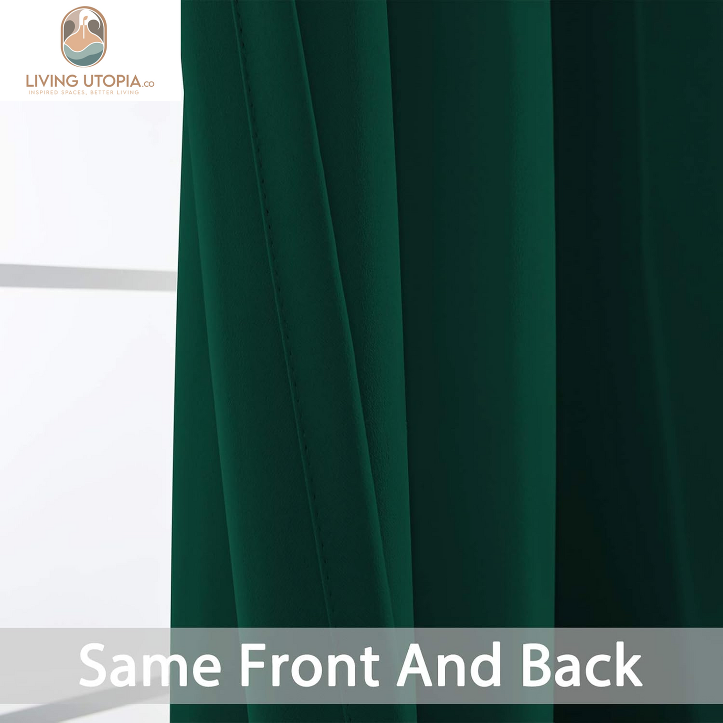Dark Green Blackout Curtains for Bedroom, Room Darkening Thermal Insulated Grommet Window Curtains, Light Blocking Blackout Drapes for Living Room,52Wx84L Inch,2 Panels