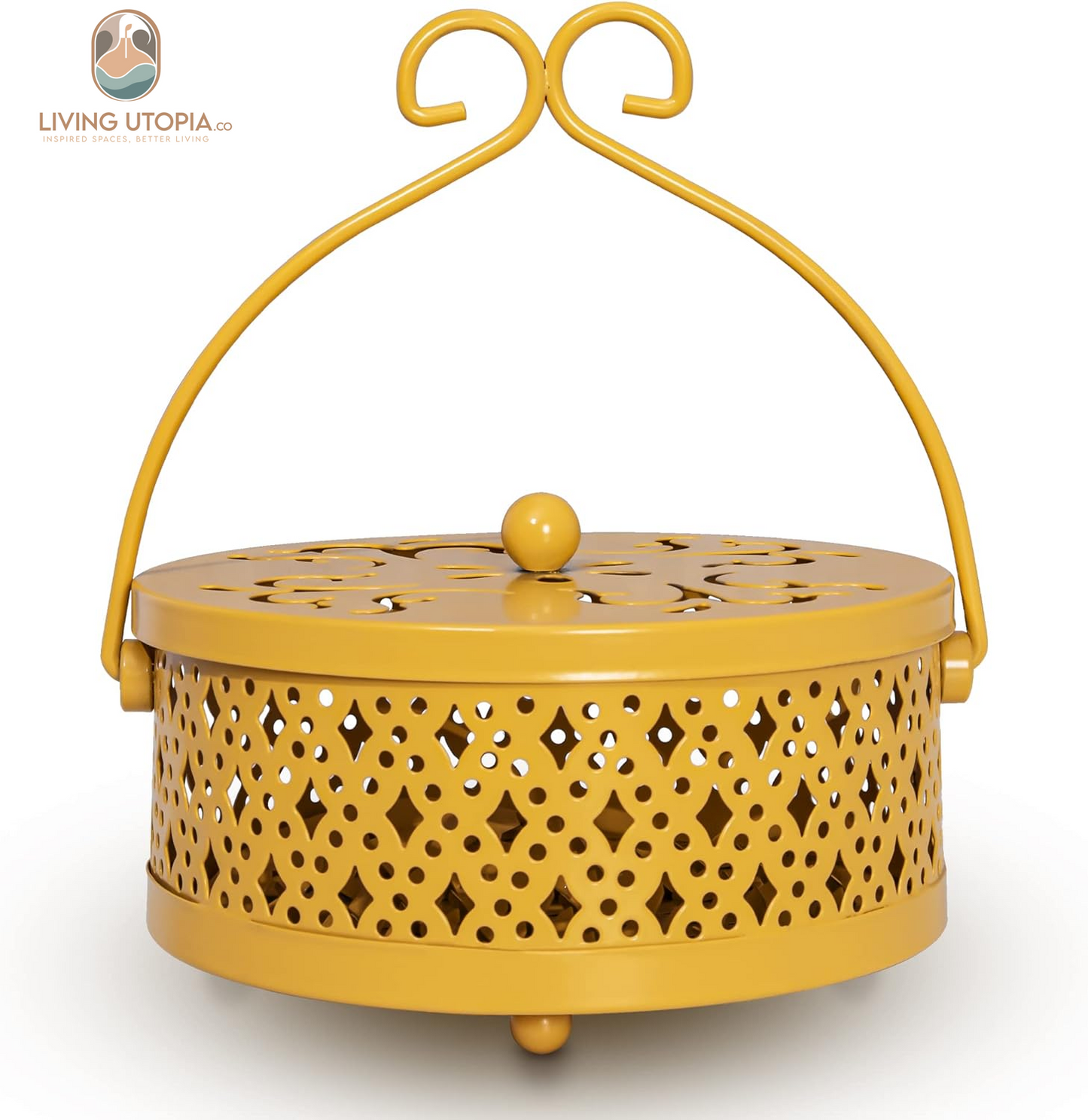 Yellow Retro Mosquito Coil Holder for Home & Camping